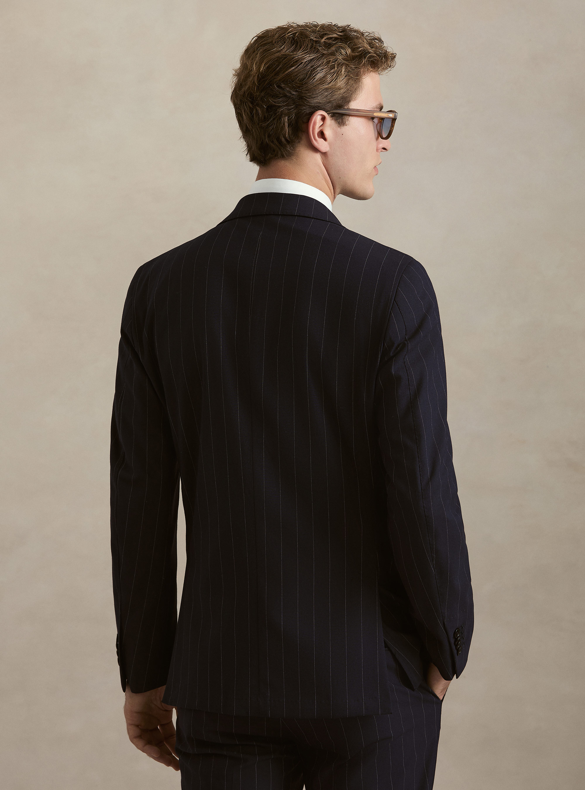 Giacca monopetto per abito gessato, BLU NAVY