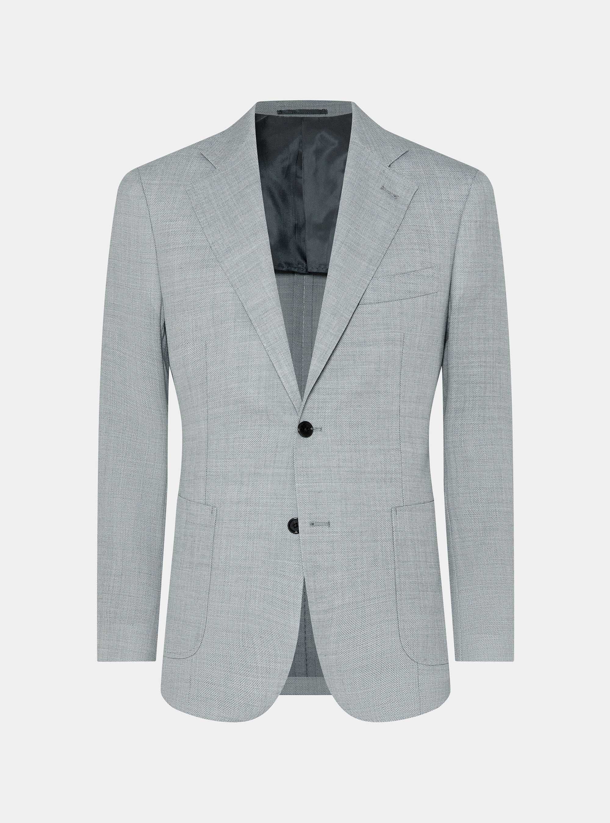 Giacca hopsack in pura lana, GRIGIO CHIARO