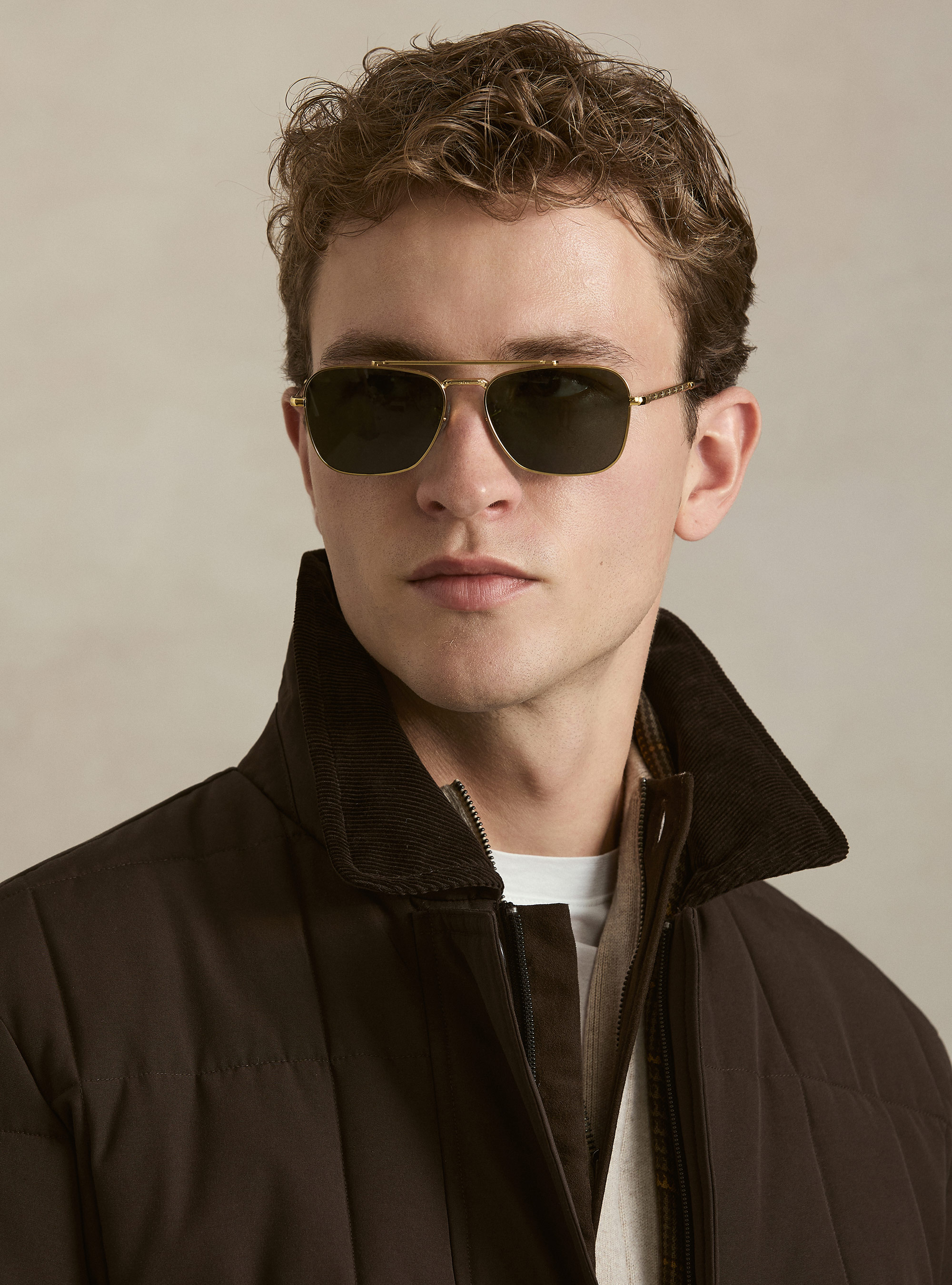 Giubbino classico trapuntato con collo camicia, MARRONE 0508C