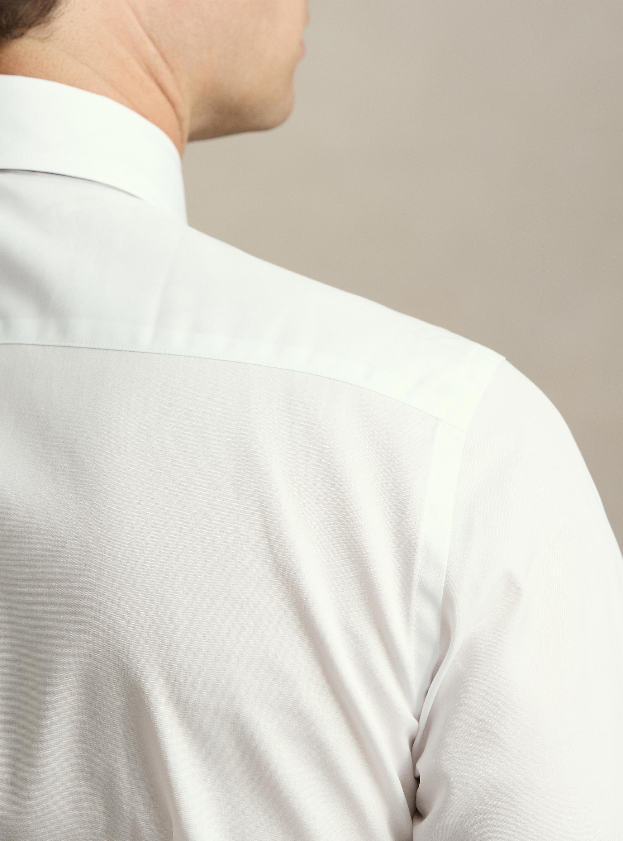 Camicia in cotone fil a fil, BIANCO