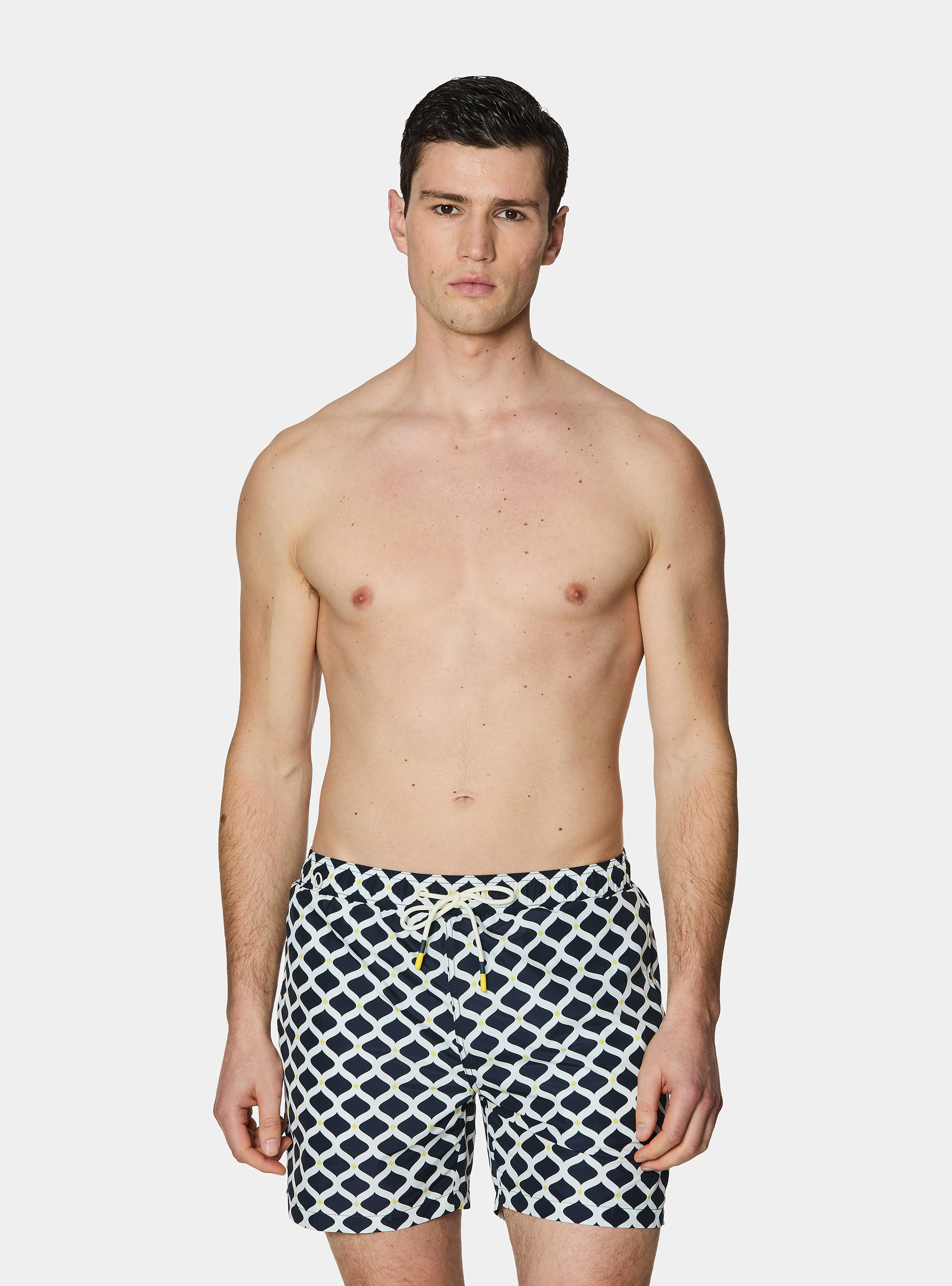 Costume da bagno stampa geometrica, BLU NAVY