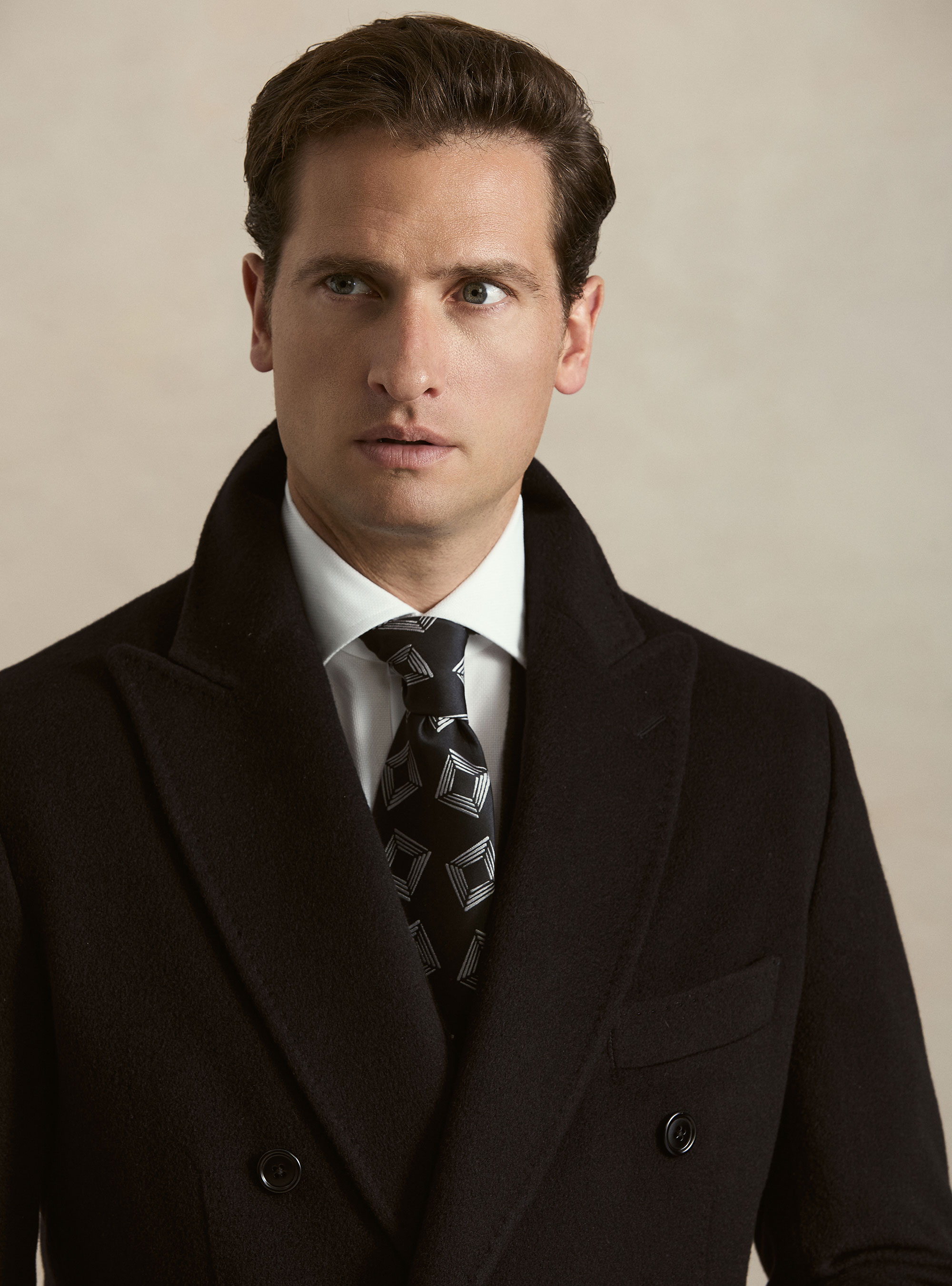 Cappotto doppiopetto in cashmere, BLU NAVY