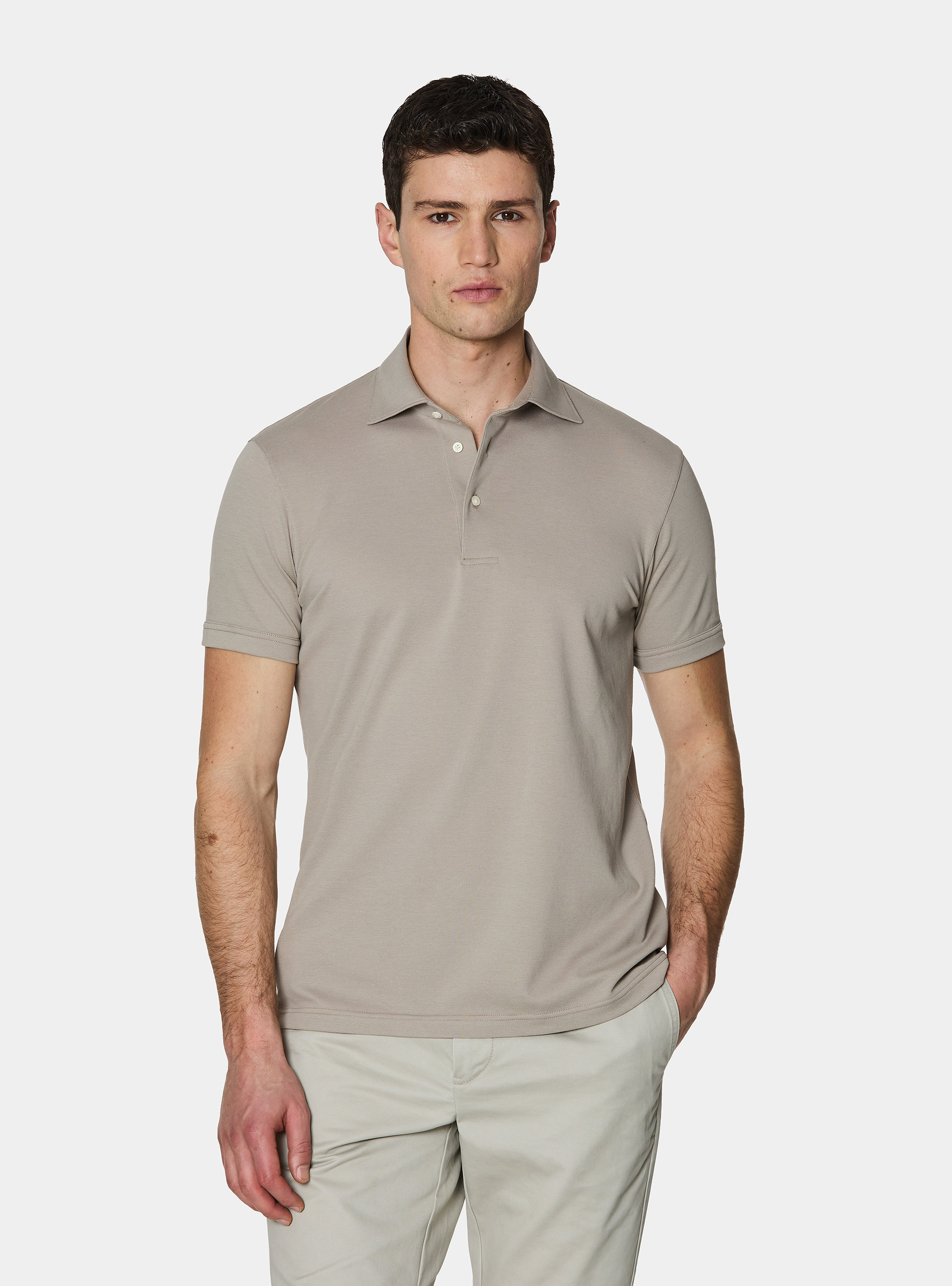 Polo GT01 in piquet stretch, SABBIA 0591C