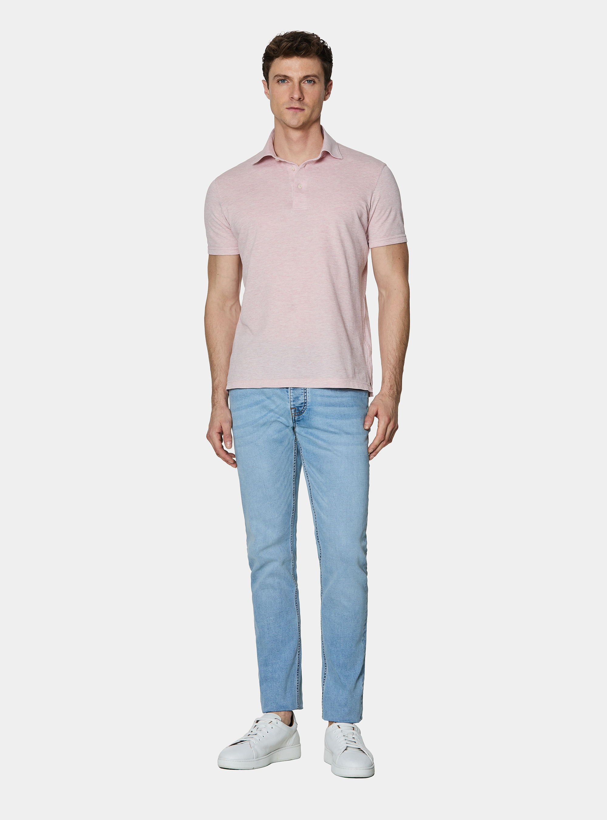 Polo GT01 in piquet stretch, ROSA CHIARO