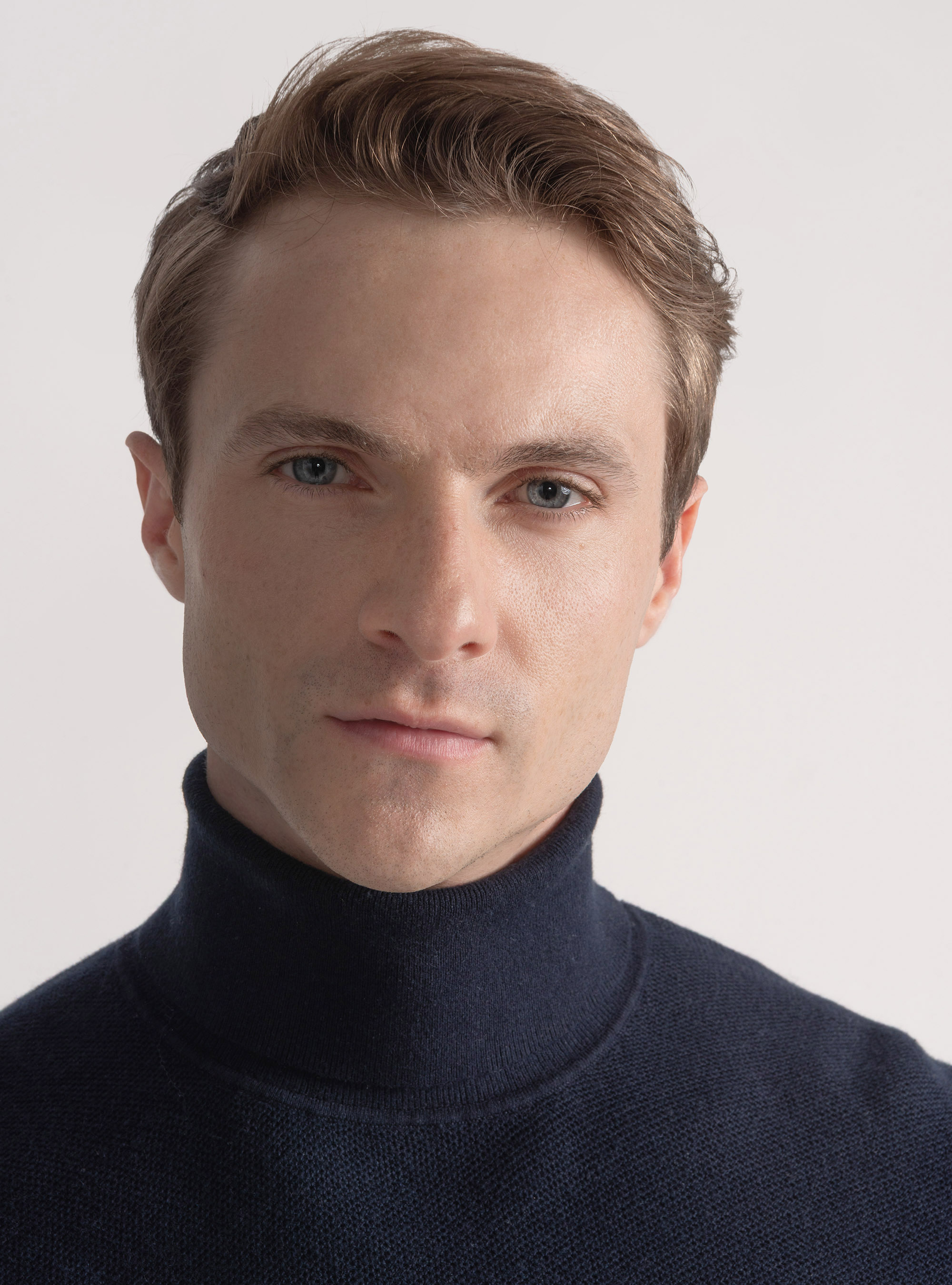 Dolcevita nido d'ape in cotone cashmere, BLU NAVY