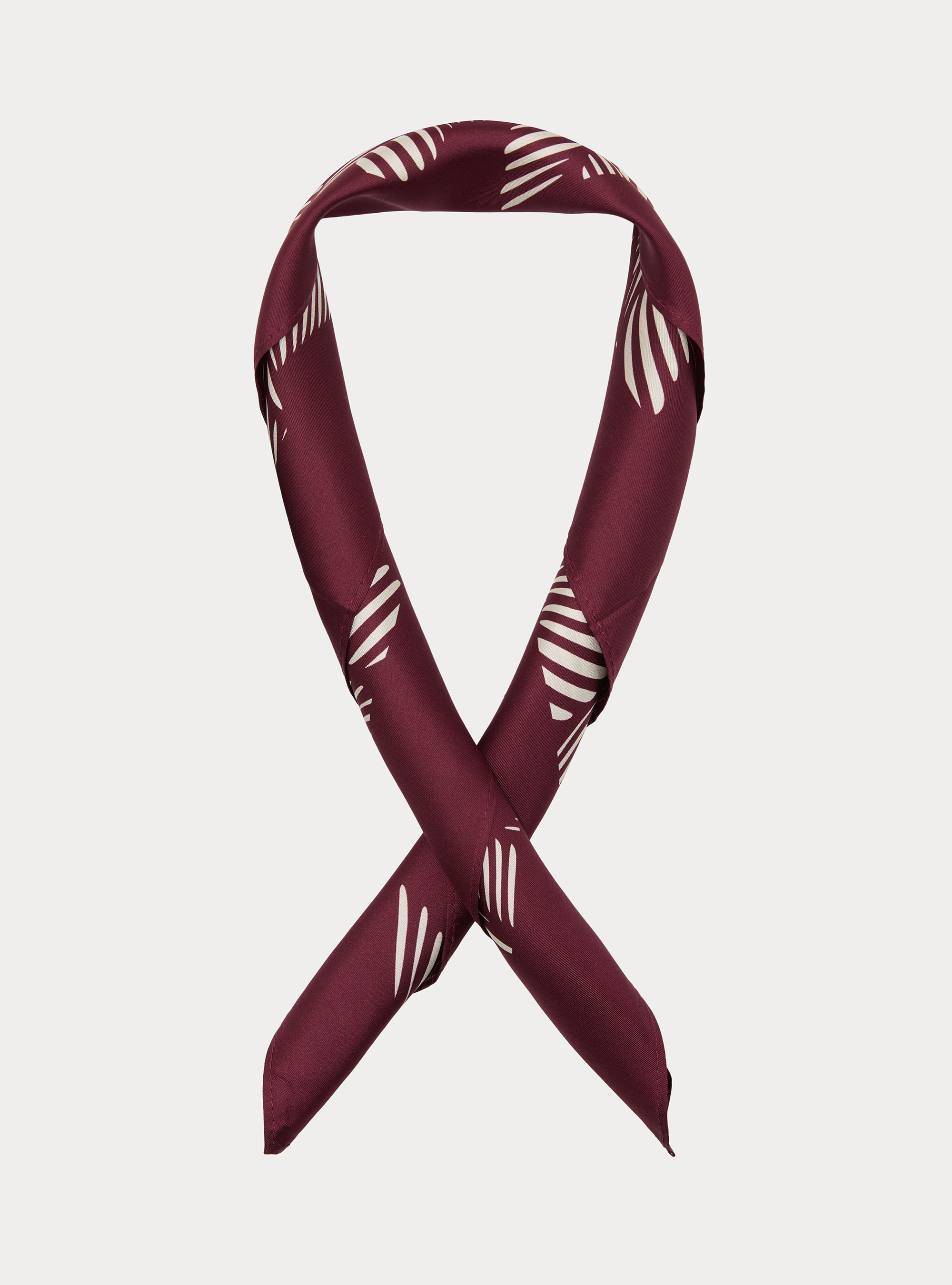 Foulard in seta stampata a fantasia geometrica, BORDEAUX