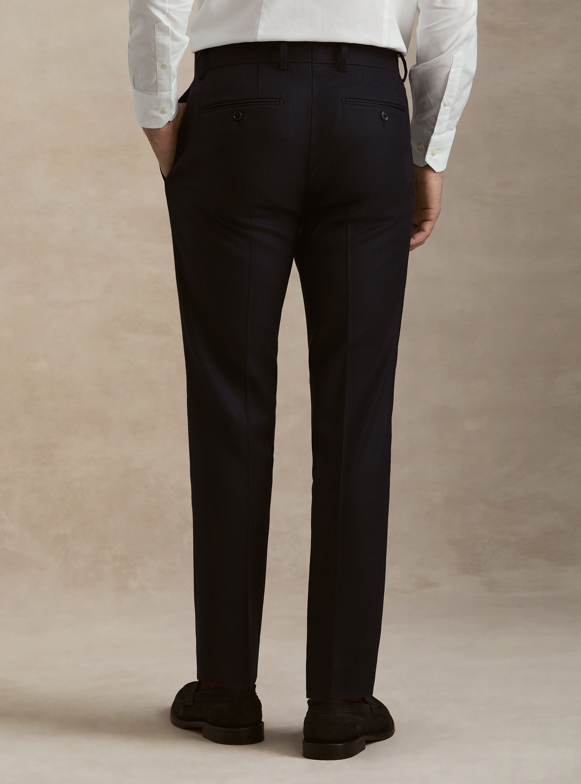 Pantaloni in flanella misto lana, BLU NAVY