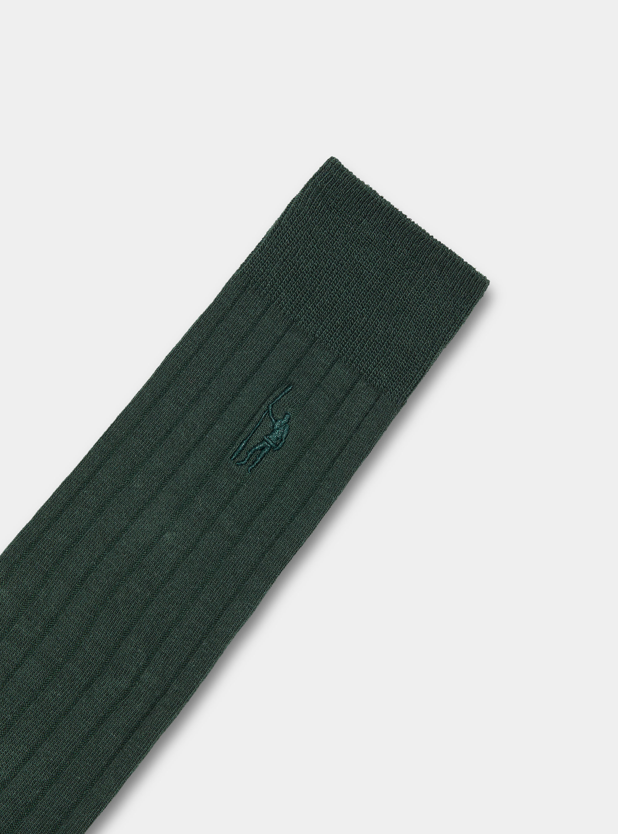 Calzini a costina con ricamo, VERDE
