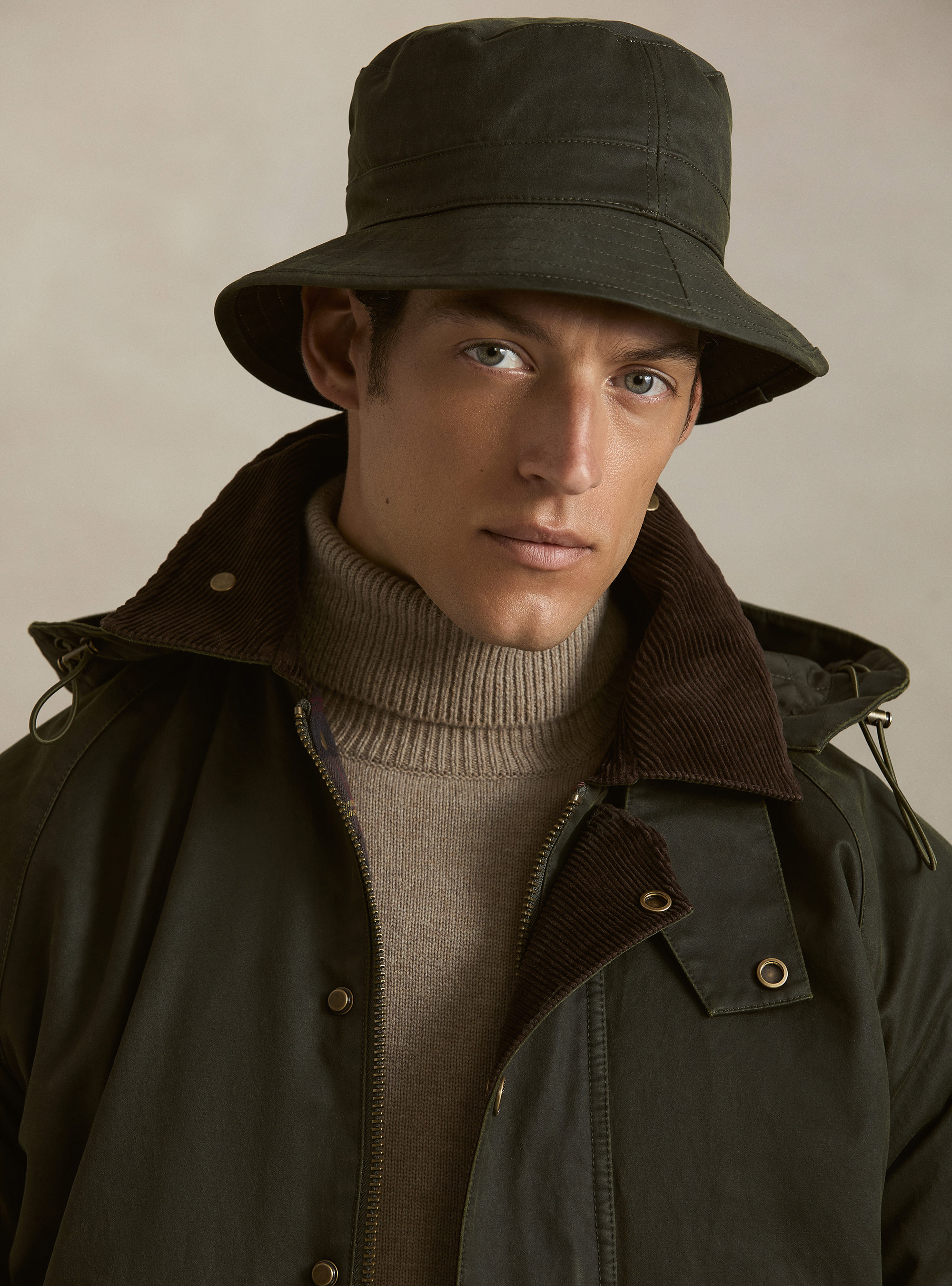 Giacca cerata in misto cotone, VERDE