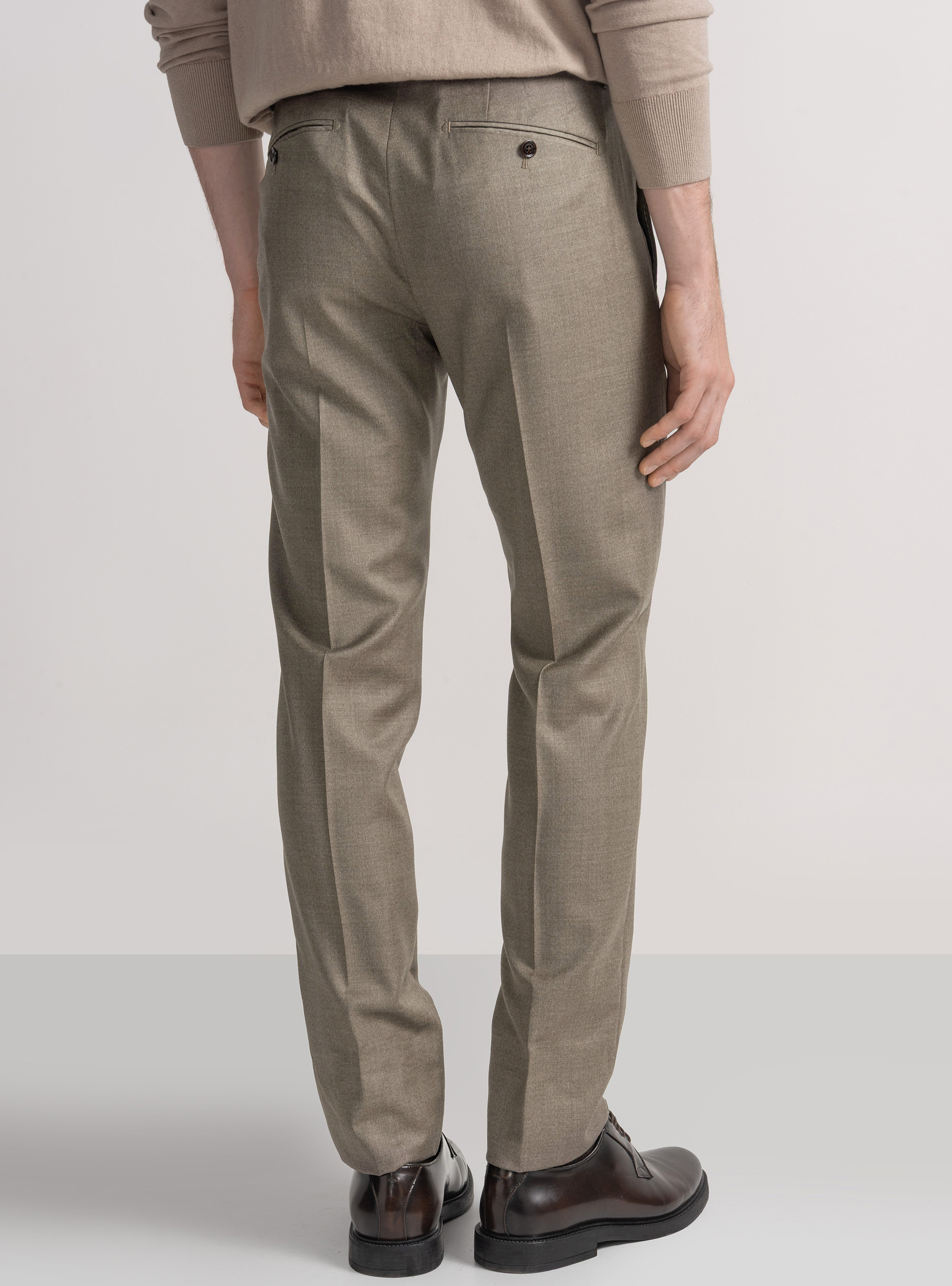 Pantaloni per abito in pura lana Vitale Barberis Canonico, SABBIA