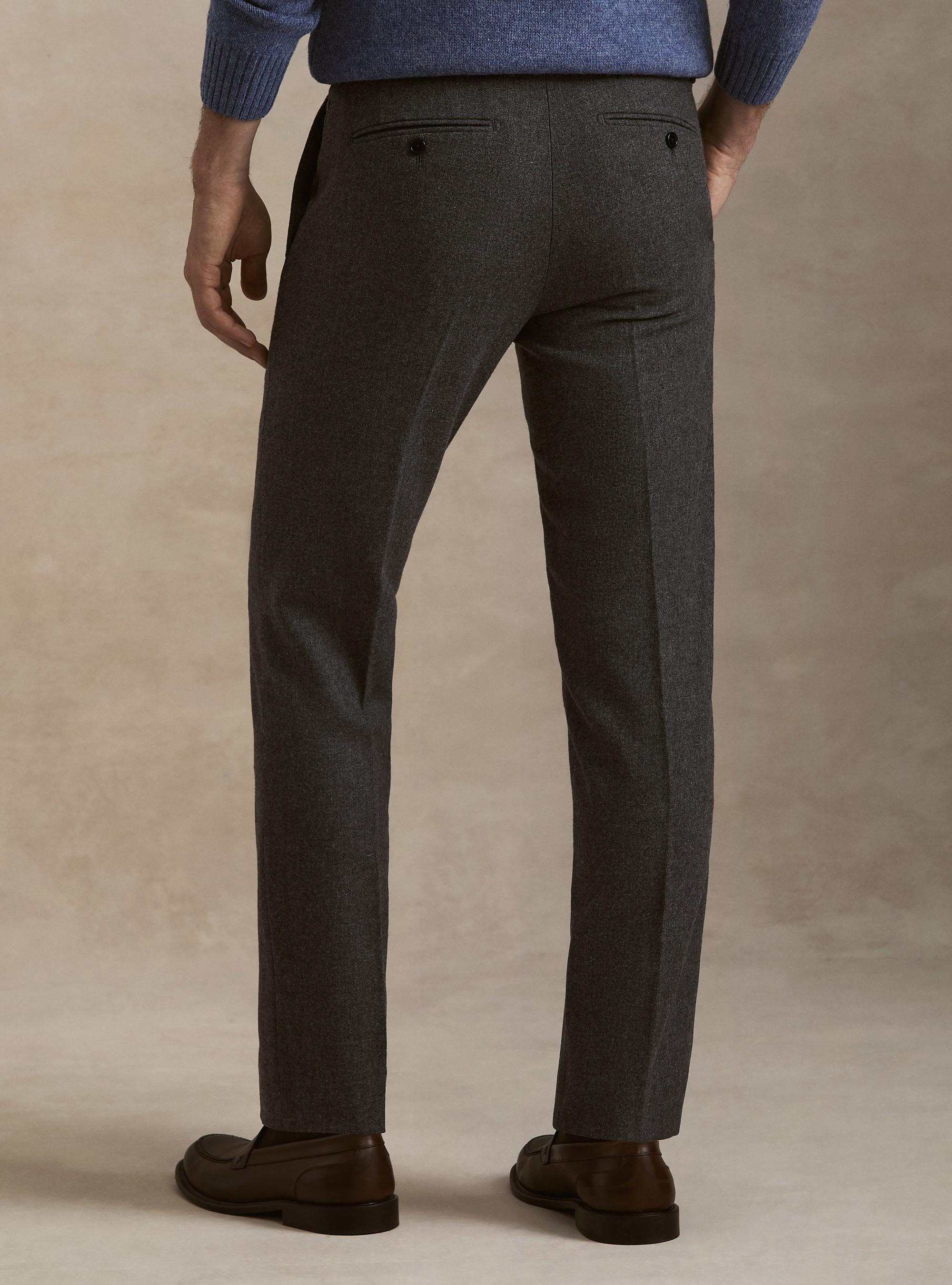 Pantaloni in flanella misto lana, ASFALTO