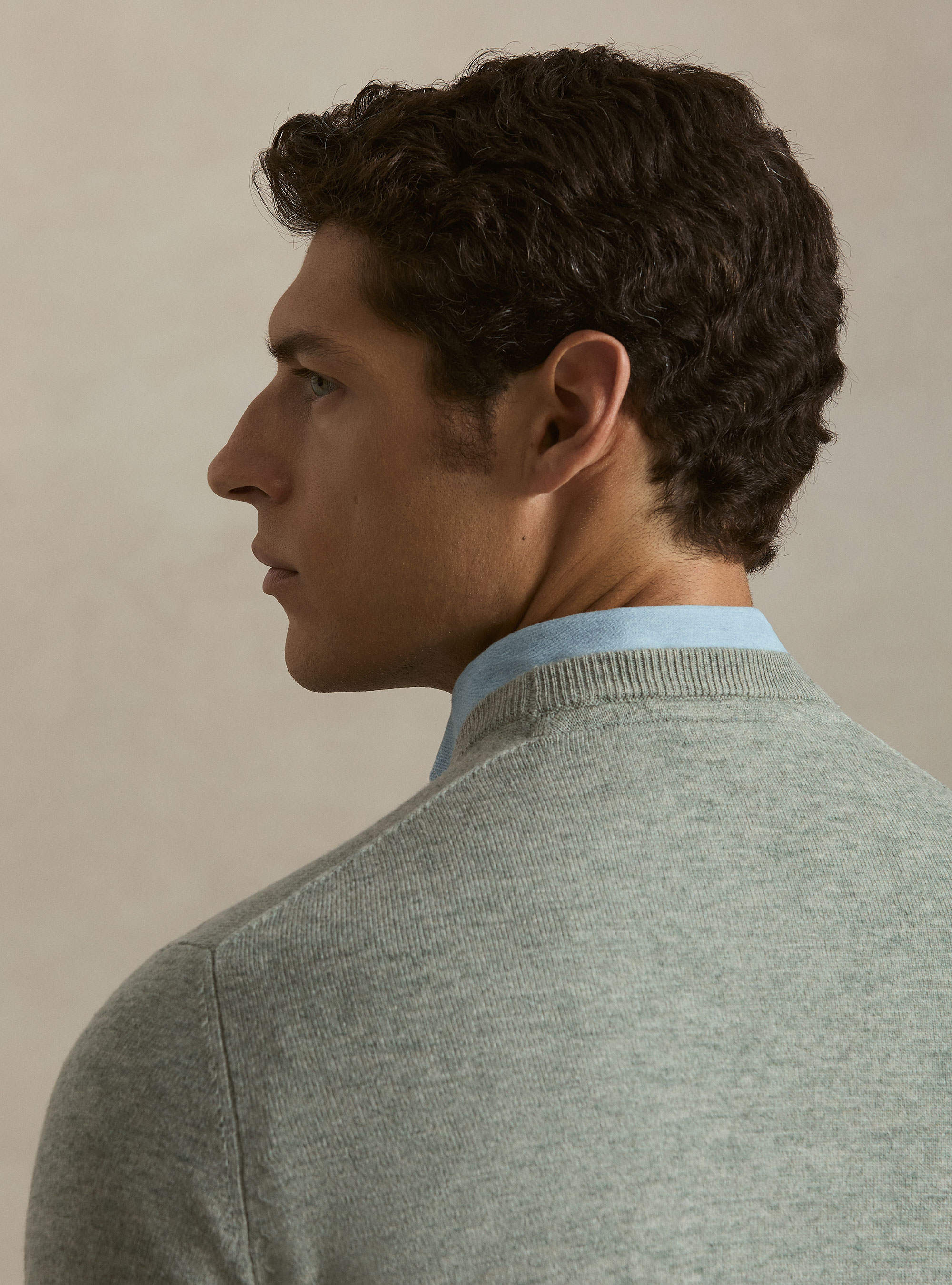 Girocollo in maglia in lana e cashmere, VERDE GIADA 0655C