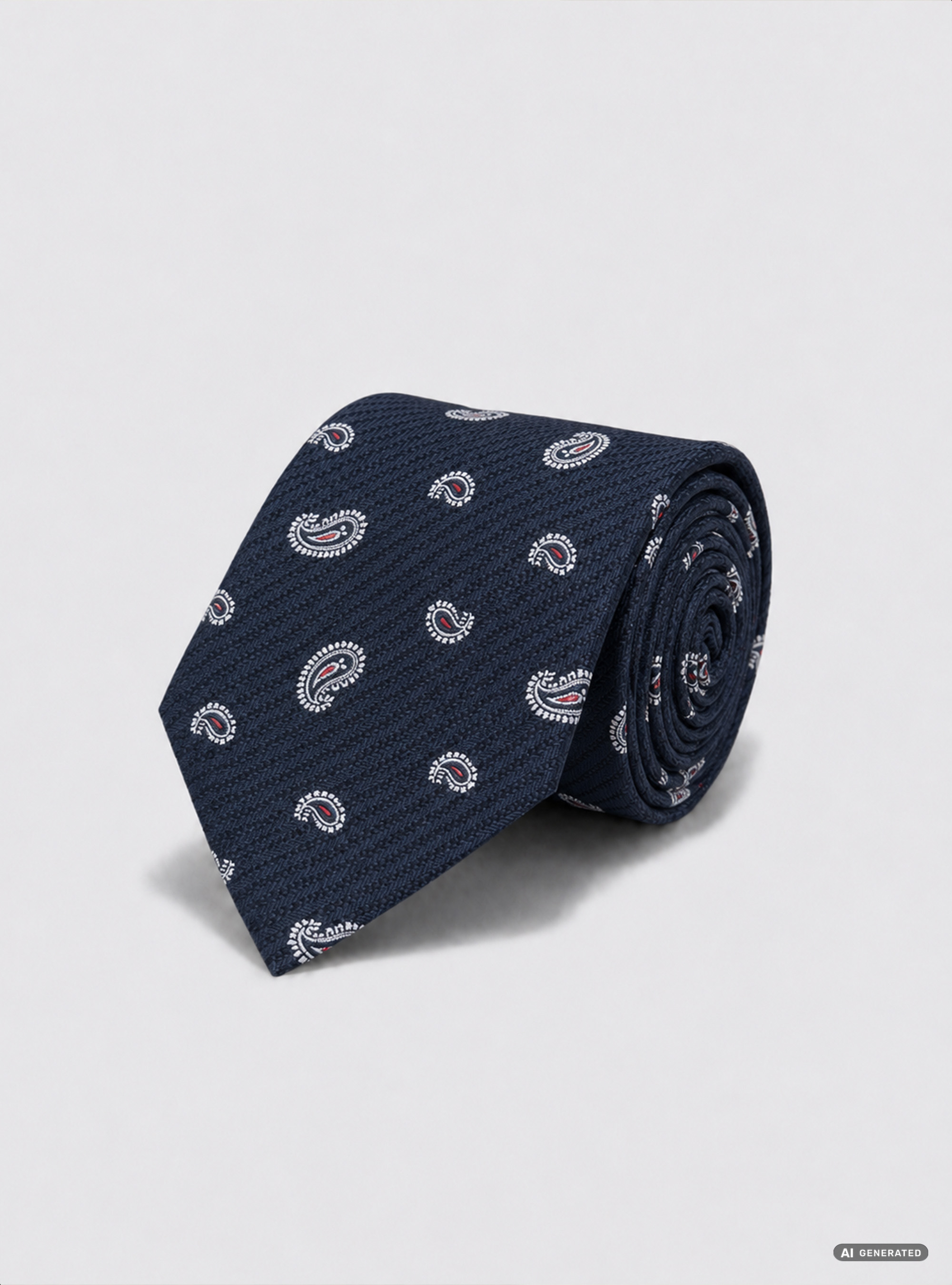 Cravatta in seta jacquard con paisley, BLU NAVY