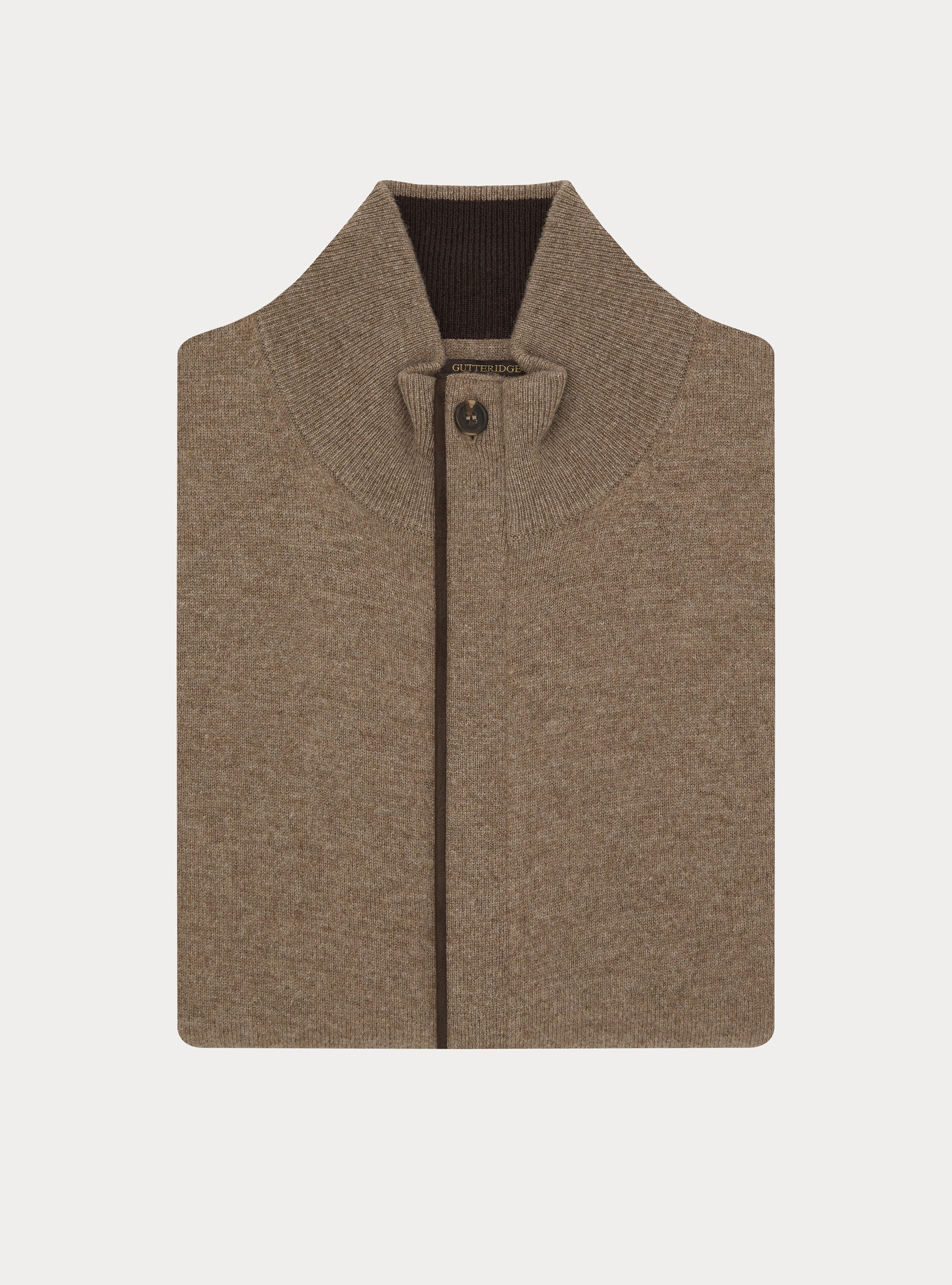 Cardigan con zip in lana lambswool e cashmere, FANGO