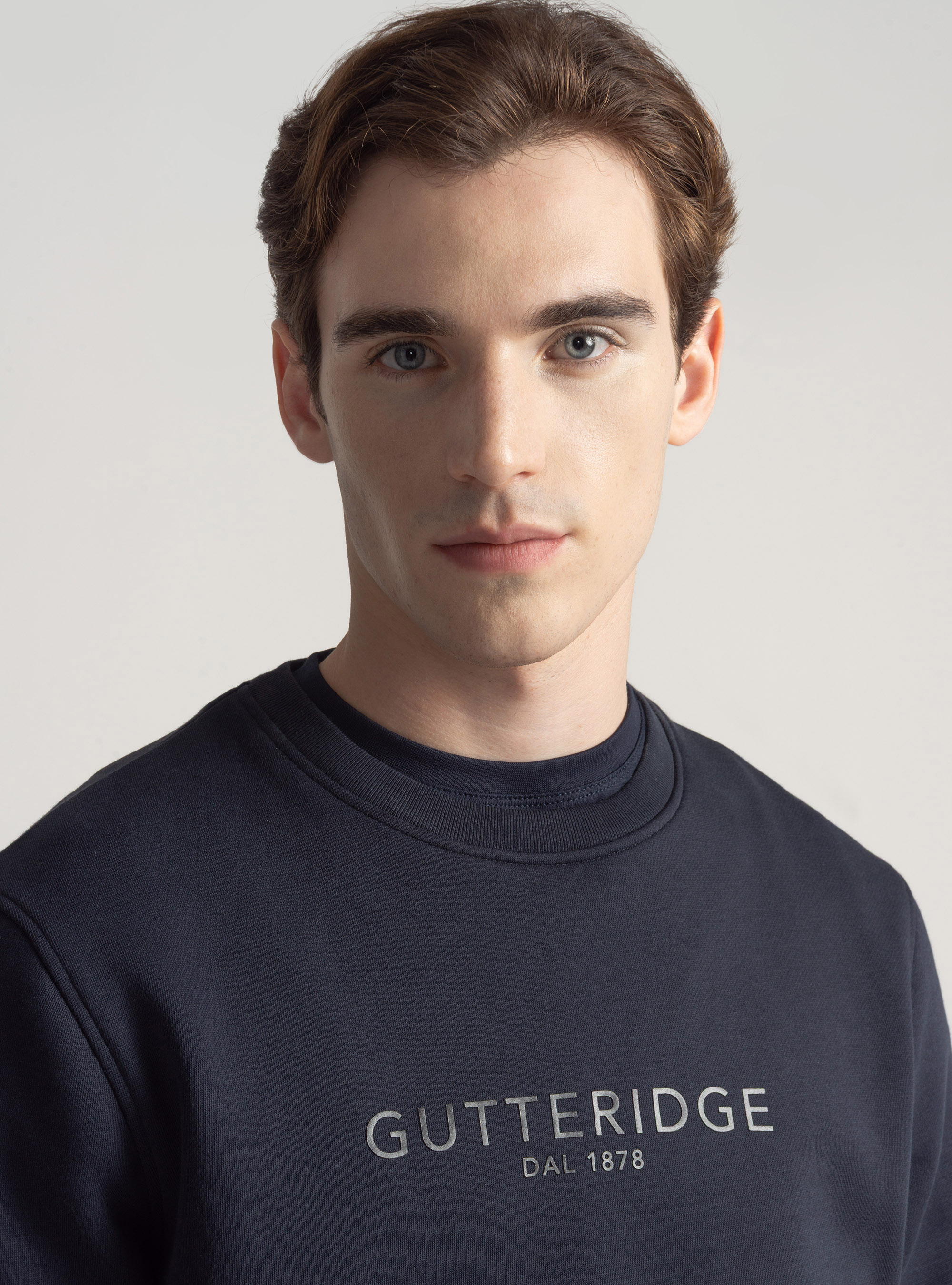 Felpa girocollo con logo GT01, BLU NAVY