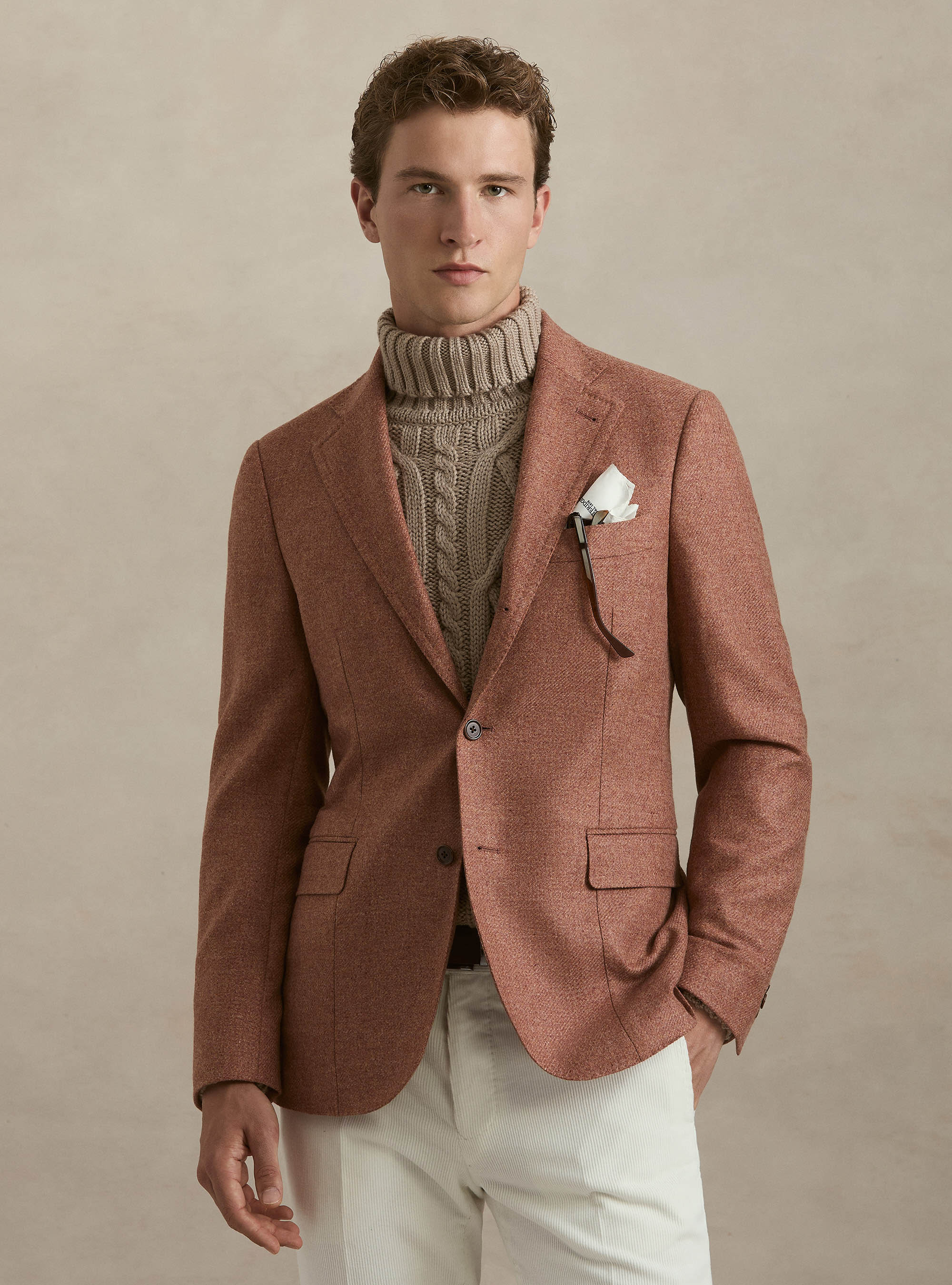 Giacca in lana cashmere Lanificio di Pray, 0441C ROSA SCURO