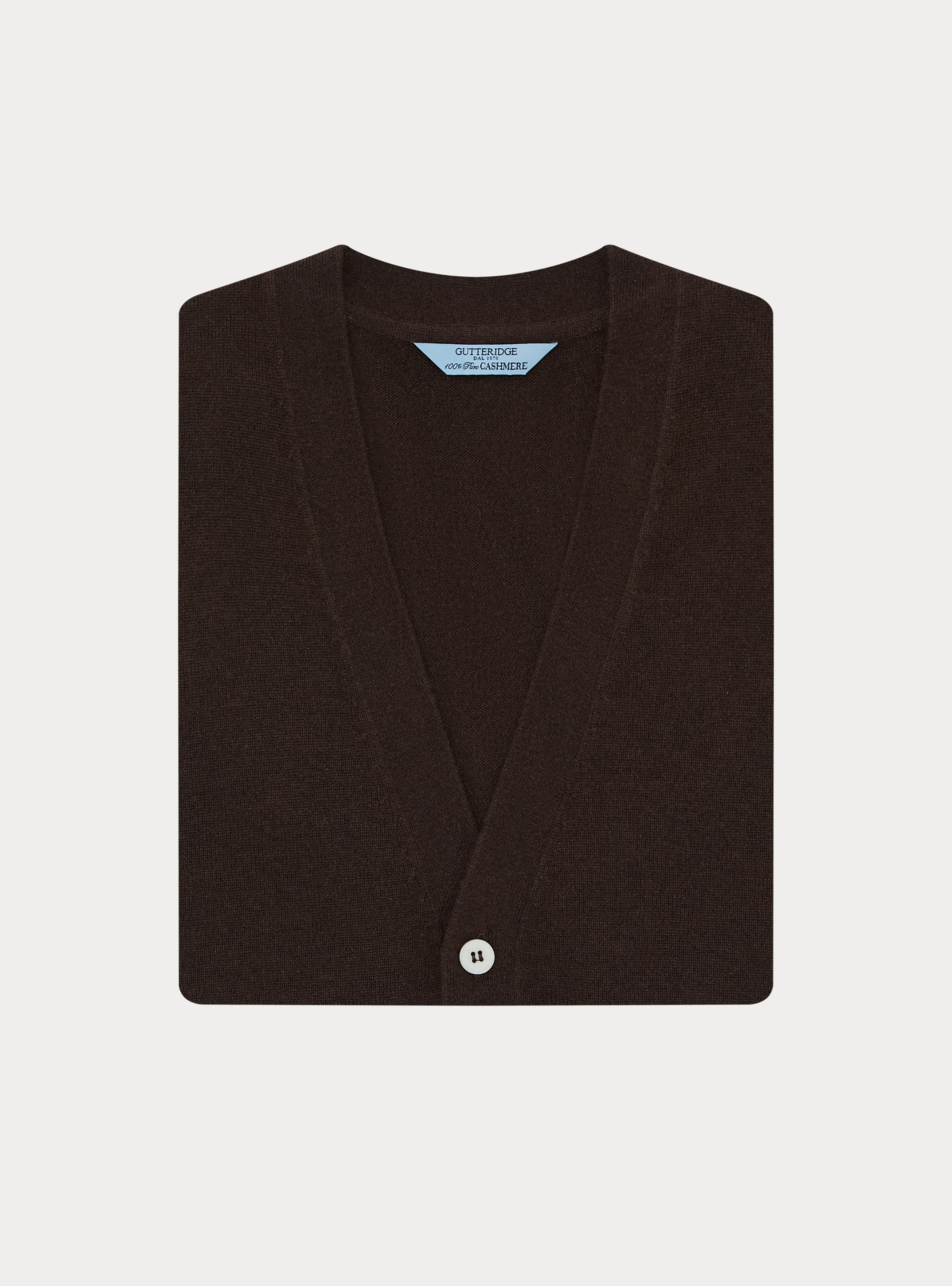 Gilet in puro cashmere con bottoni, MARRONE
