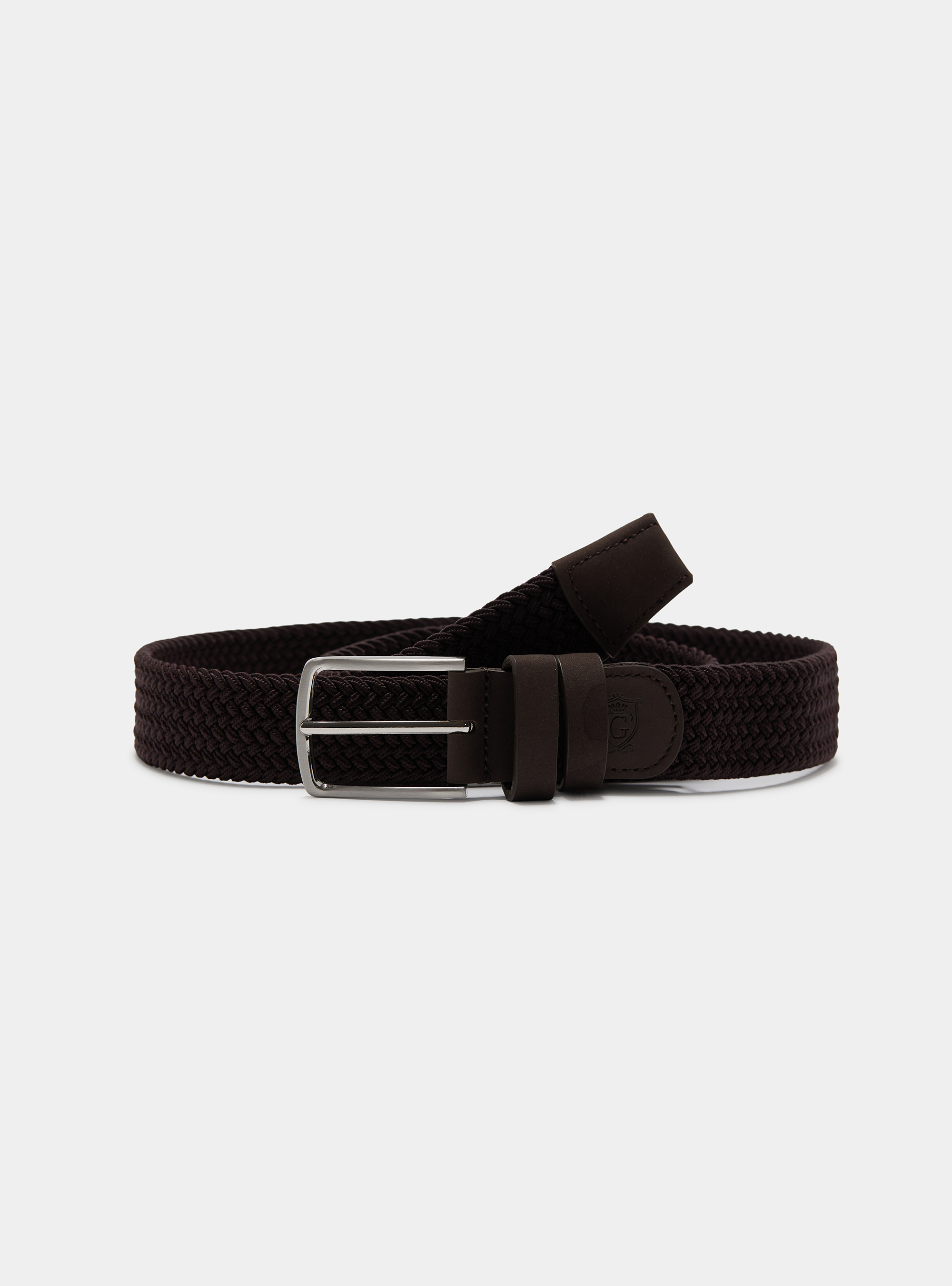 Cintura elastica intrecciata, MARRONE