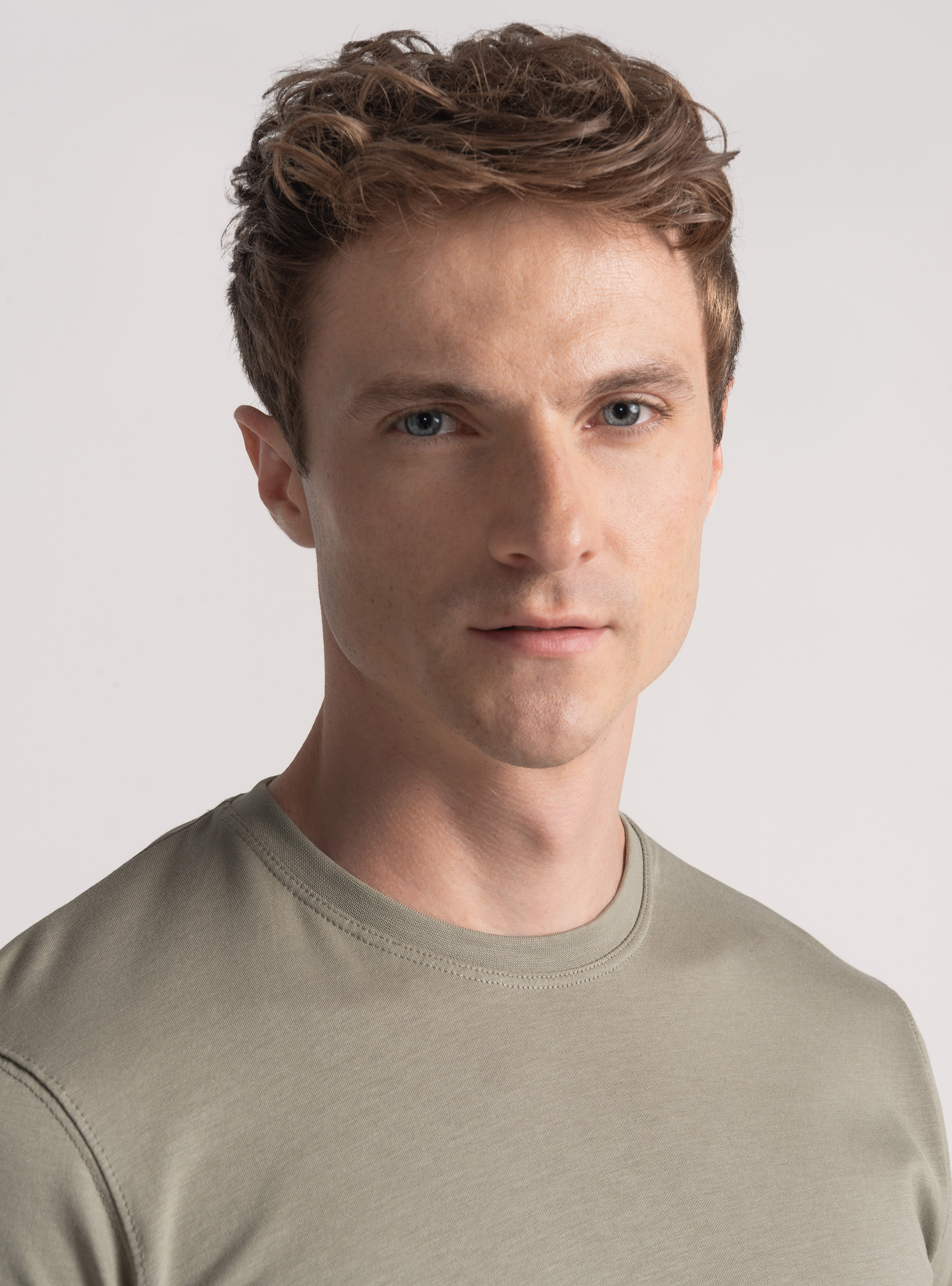 T-shirt mezza manica in cotone Supima, SALVIA 0602C