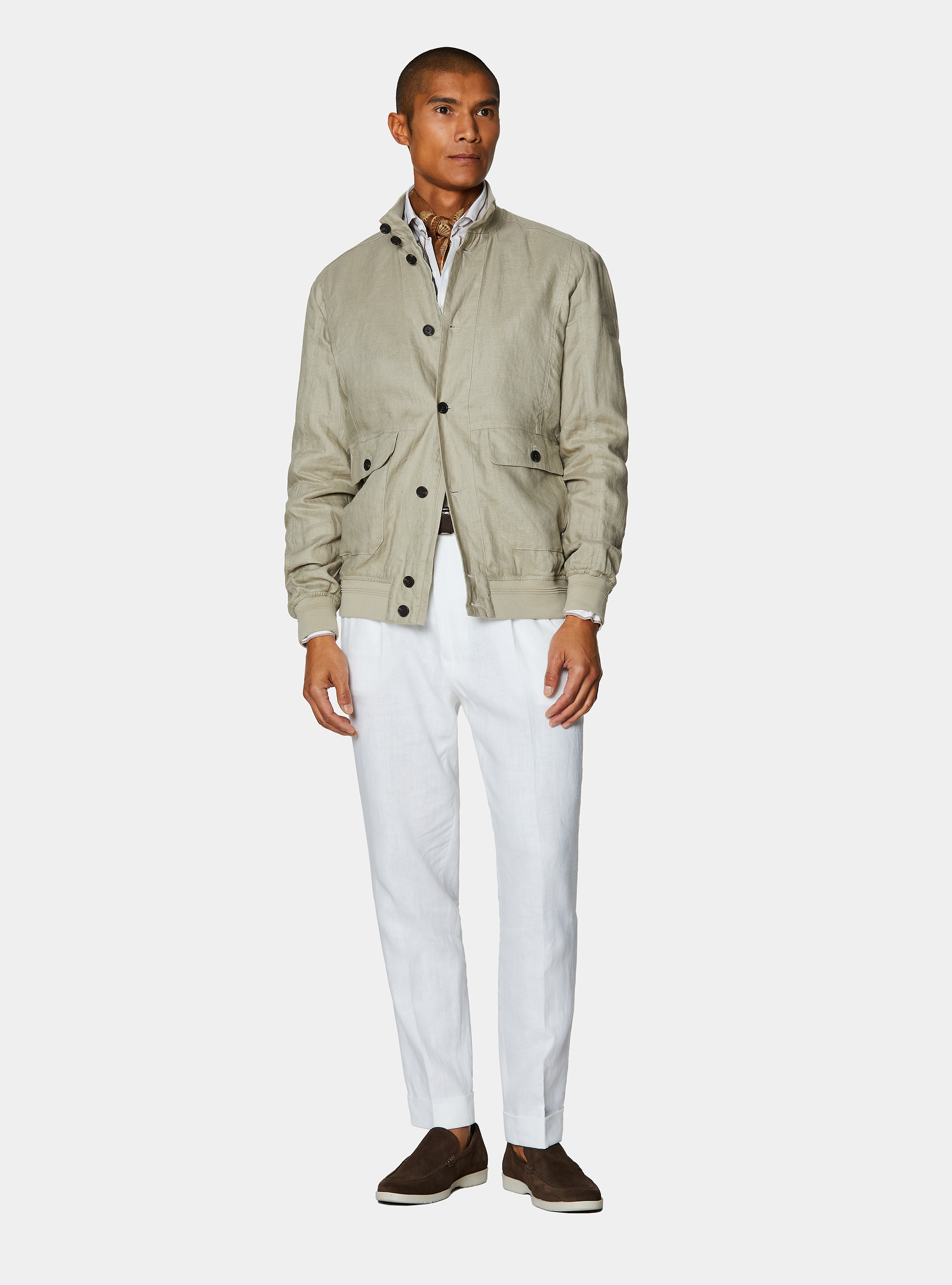 Bomber in puro lino, SABBIA