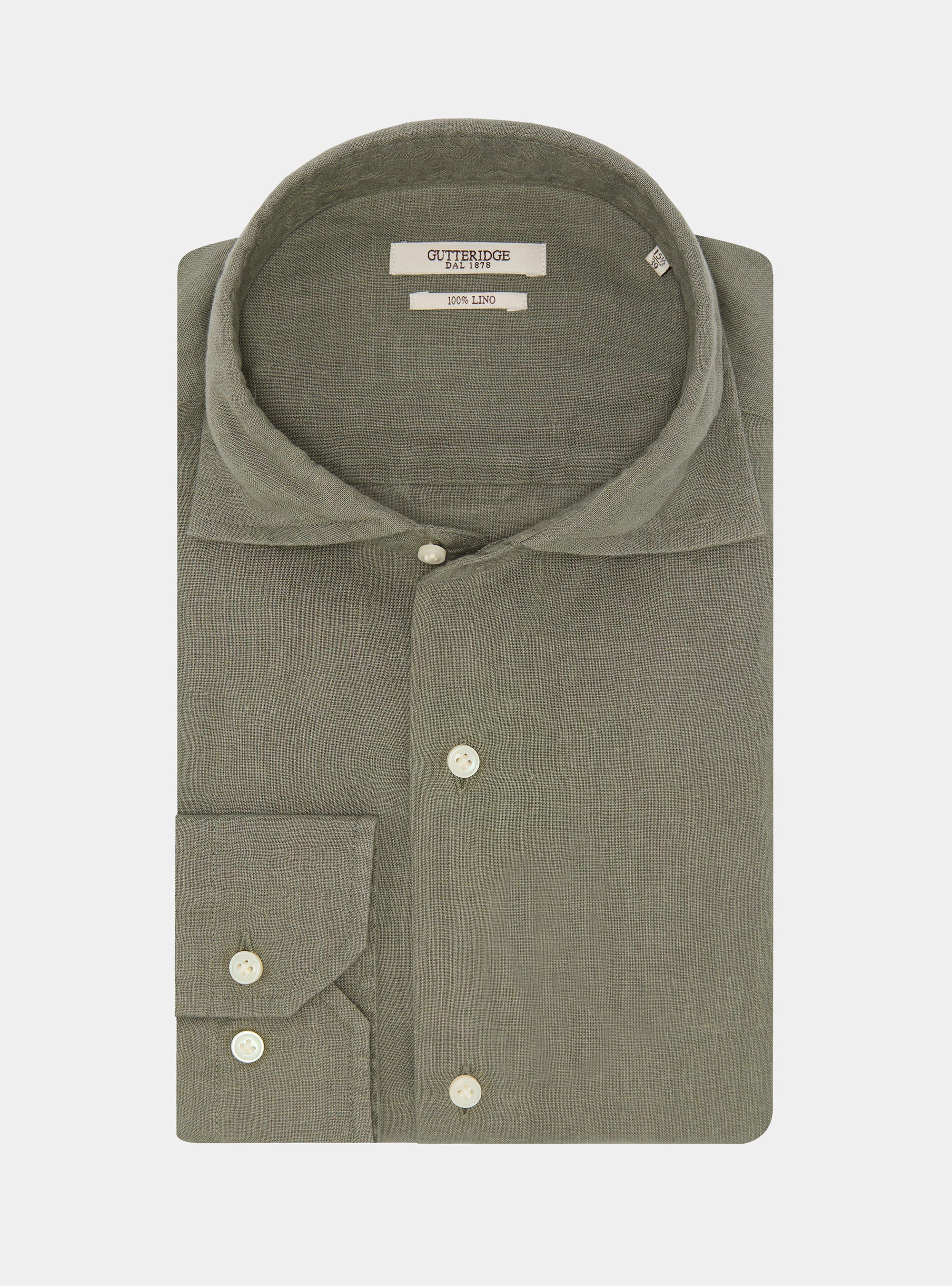 Camicia in puro lino, SALVIA 0602C