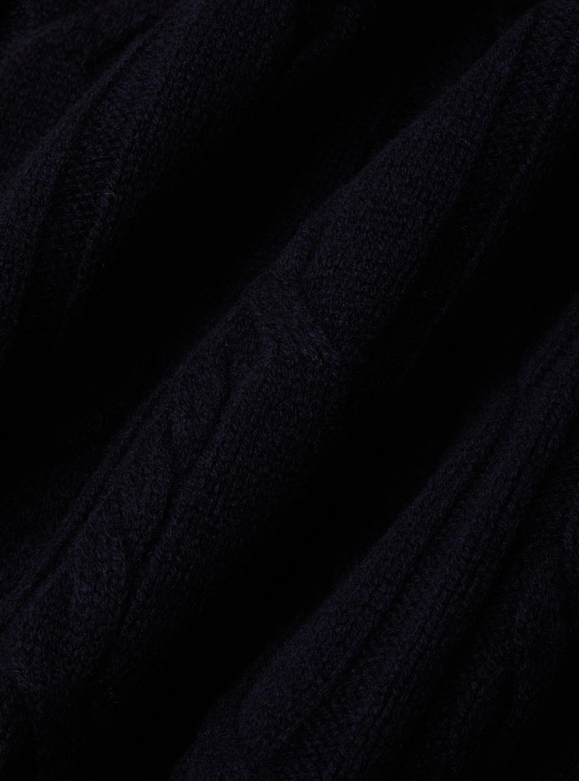 Cardigan a treccia in lana e cashmere, BLU NAVY
