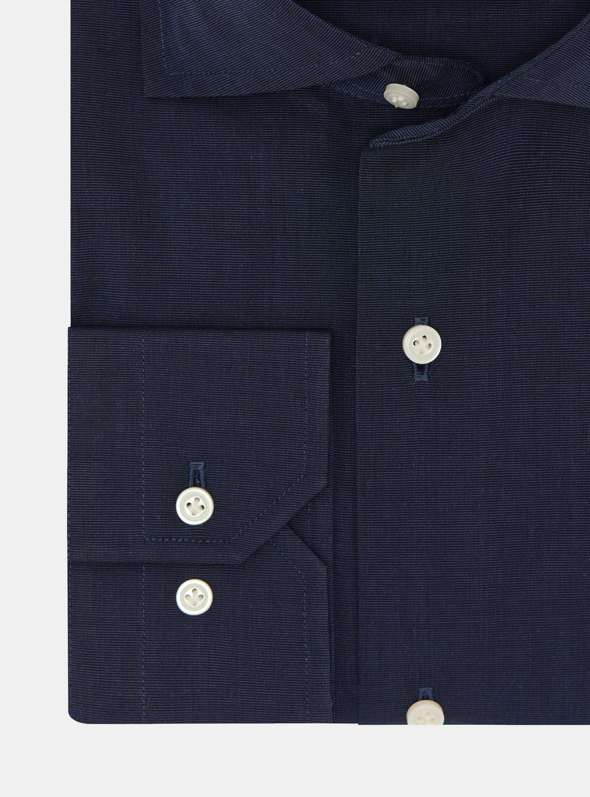 Camicia in cotone fil a fil, BLU NAVY