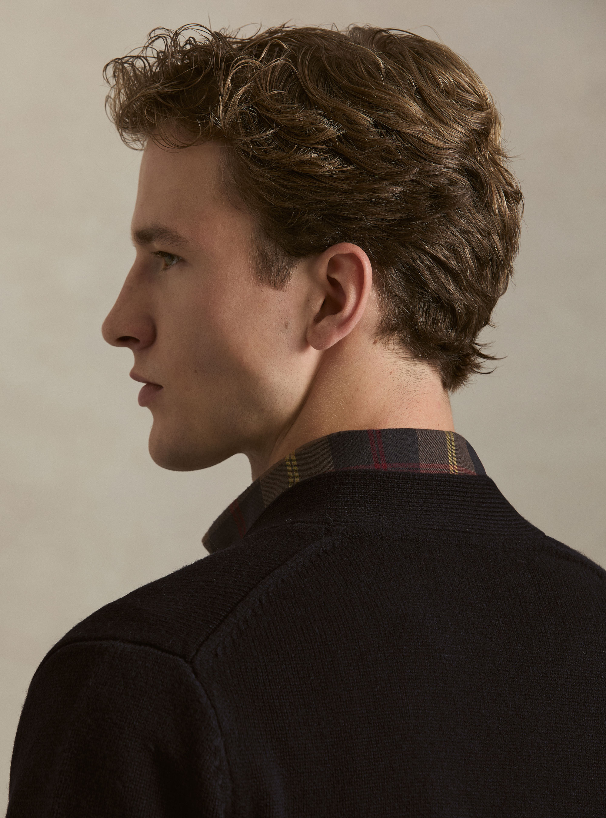 Cardigan con bottoni in lana e cashmere, BLU NAVY
