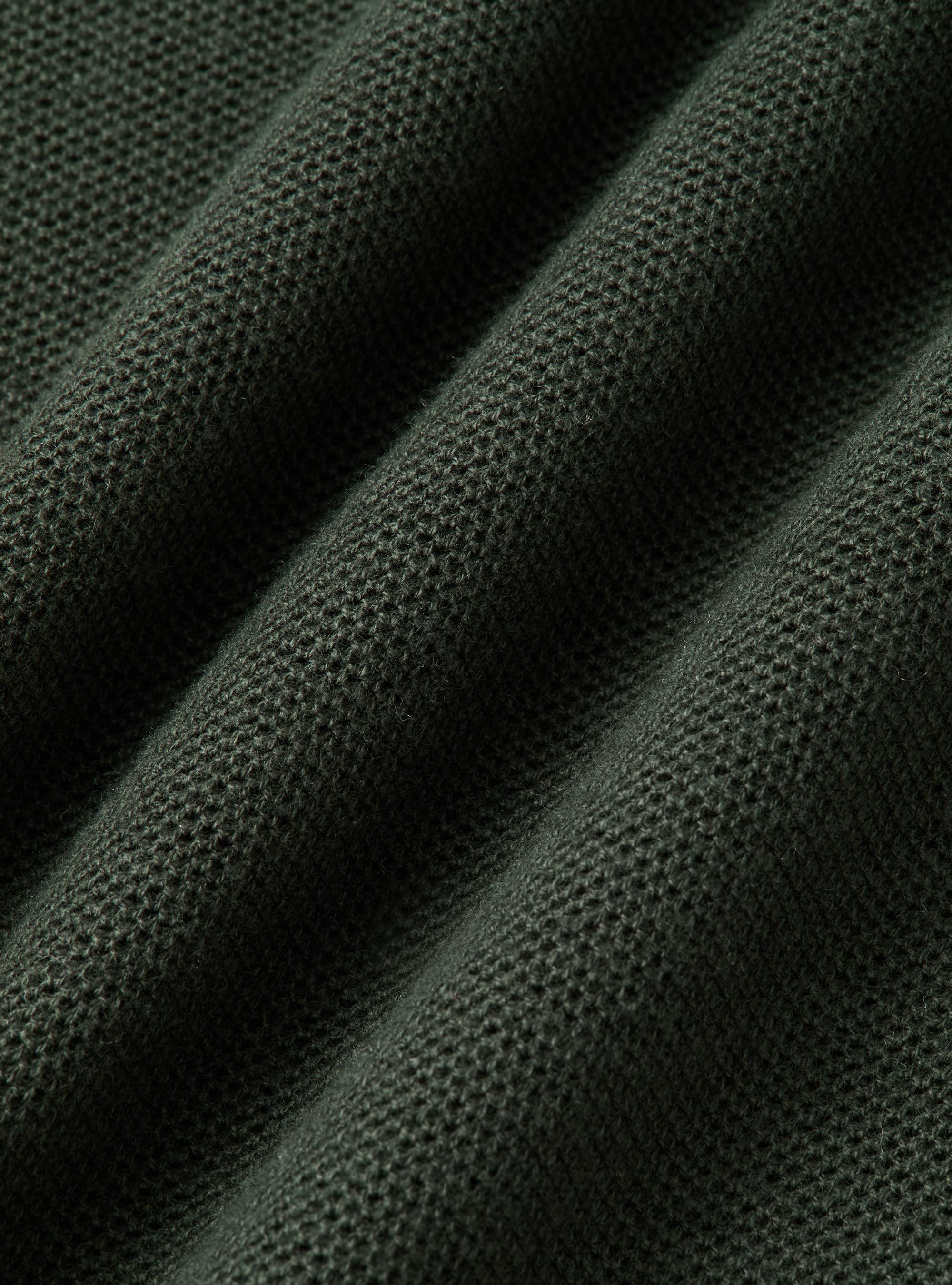 Maglia girocollo in cotone cashmere nido d'ape, MILITARE 0609C