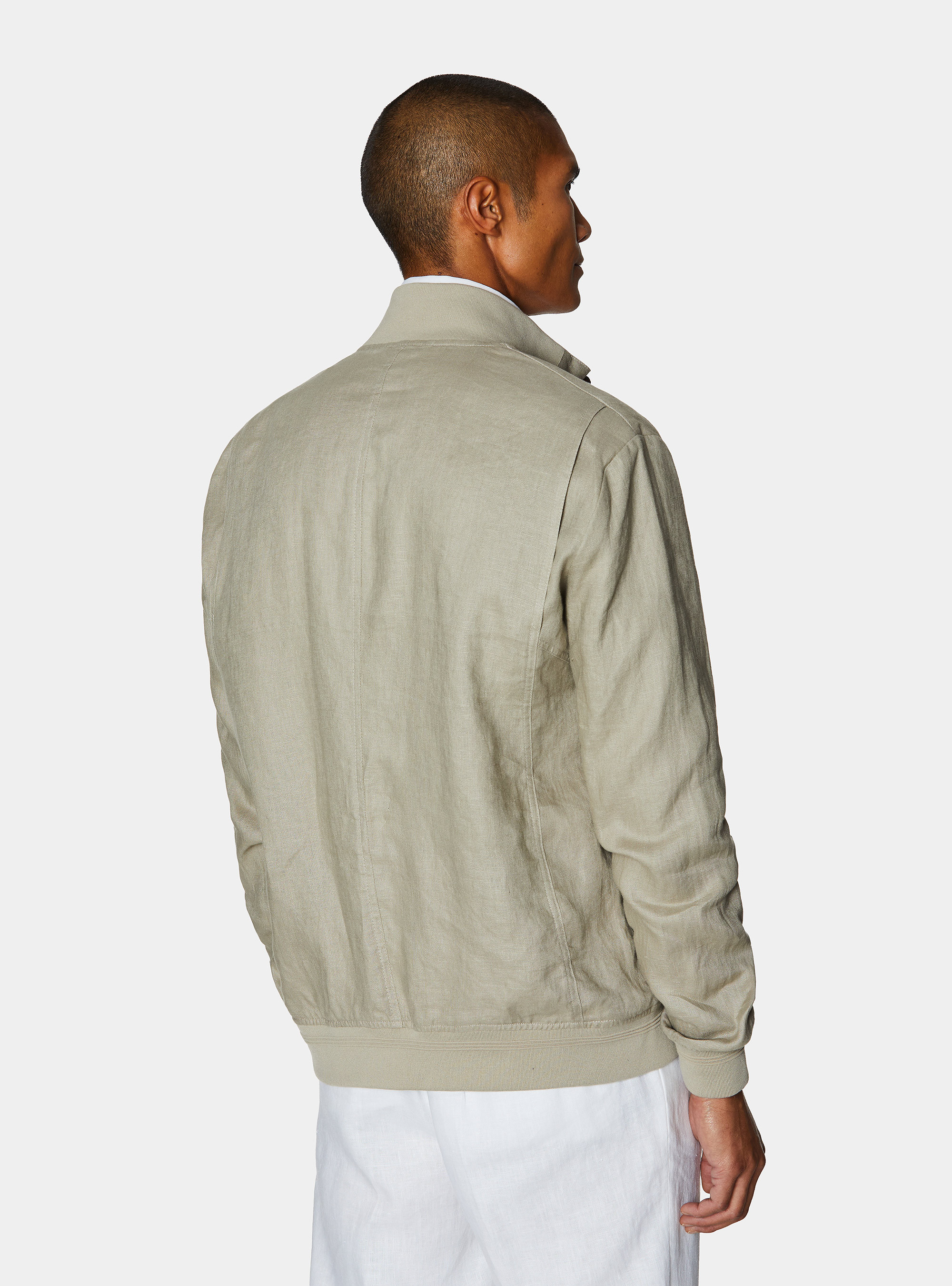 Bomber in puro lino, SABBIA