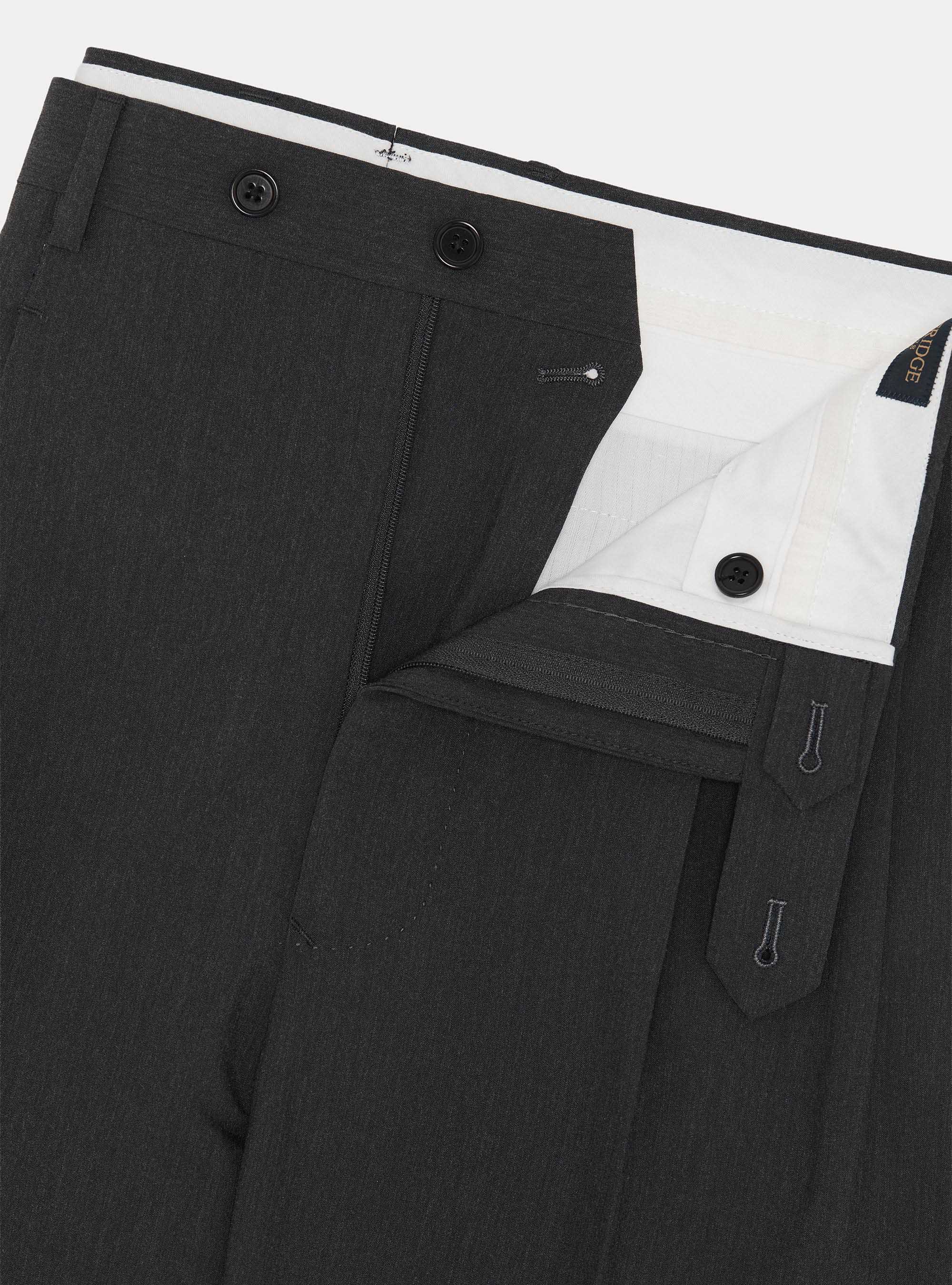Pantaloni classici con pince, ASFALTO