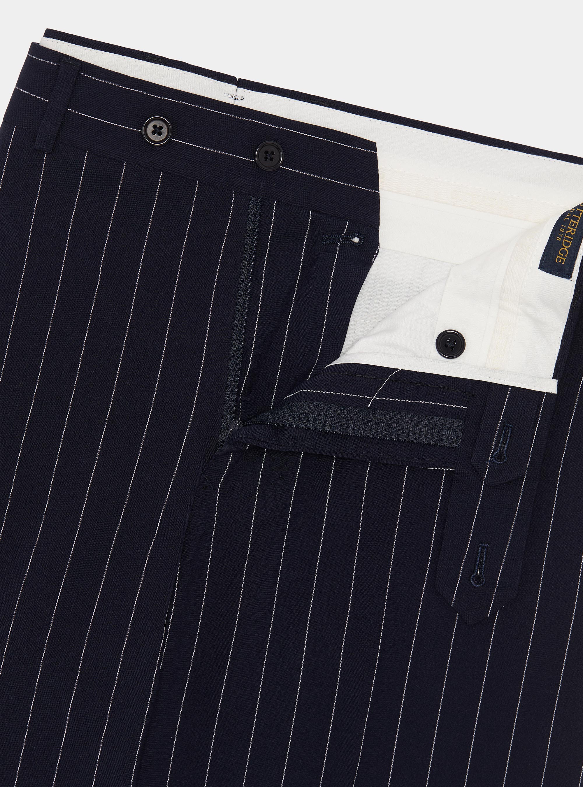 Pantaloni abito gessato, BLU NAVY