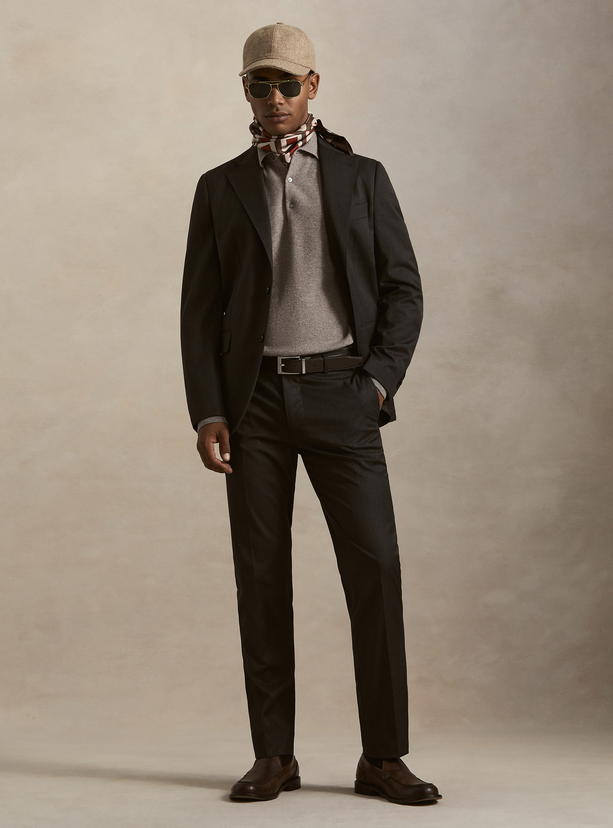 Giacca abito classico slim fit, ASFALTO