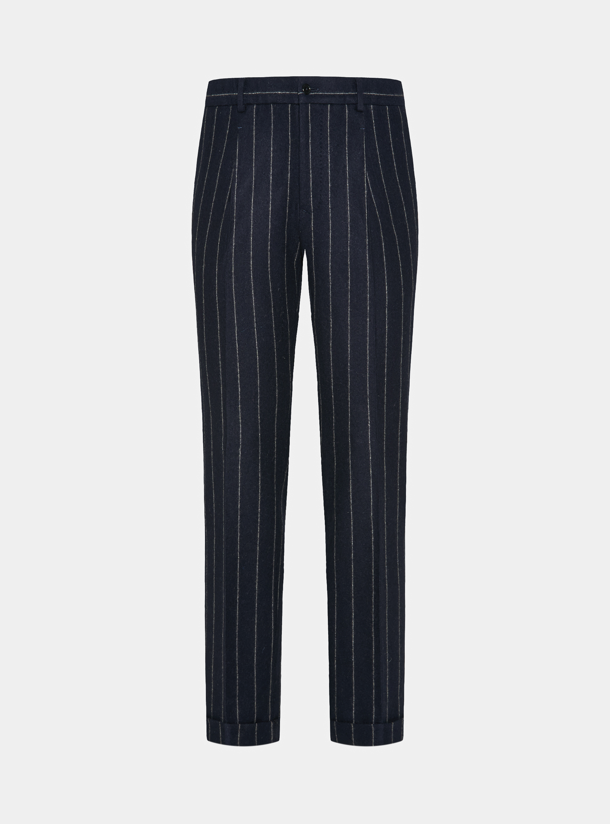 Pantaloni per abito doppiopetto in jersey gessato, BLU NAVY