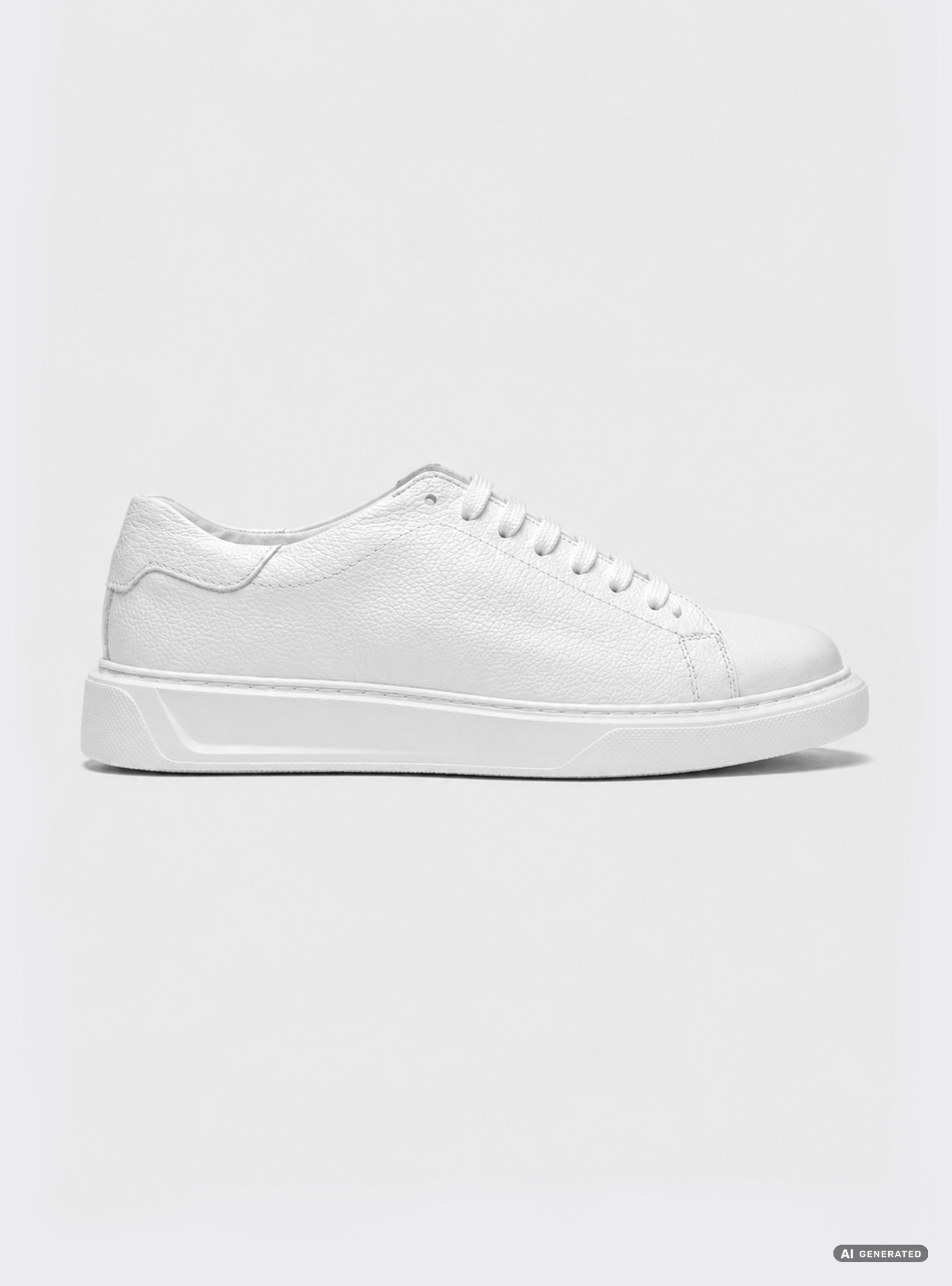 Sneakers in pelle martellata, BIANCO