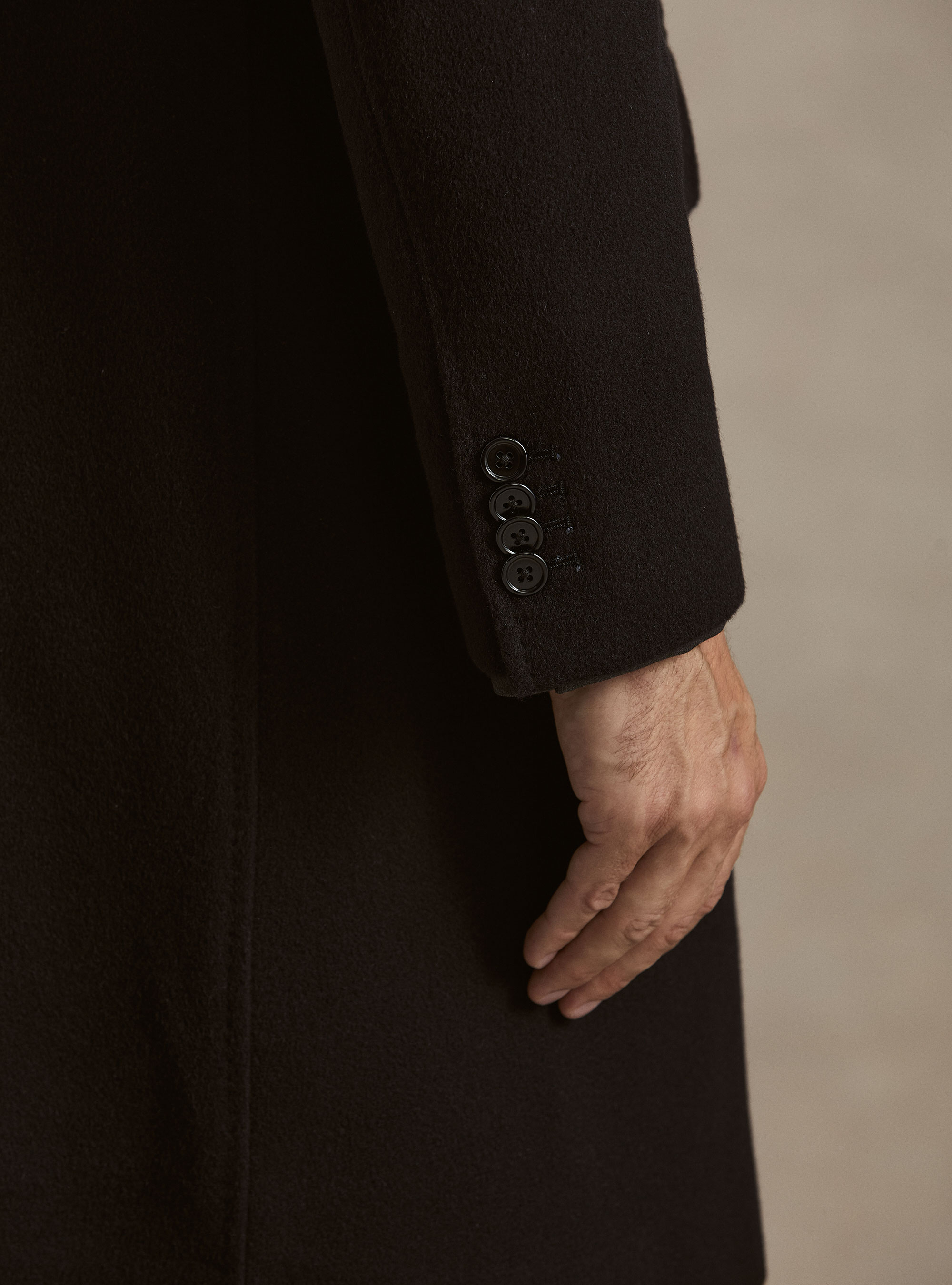 Cappotto doppiopetto in cashmere, BLU NAVY