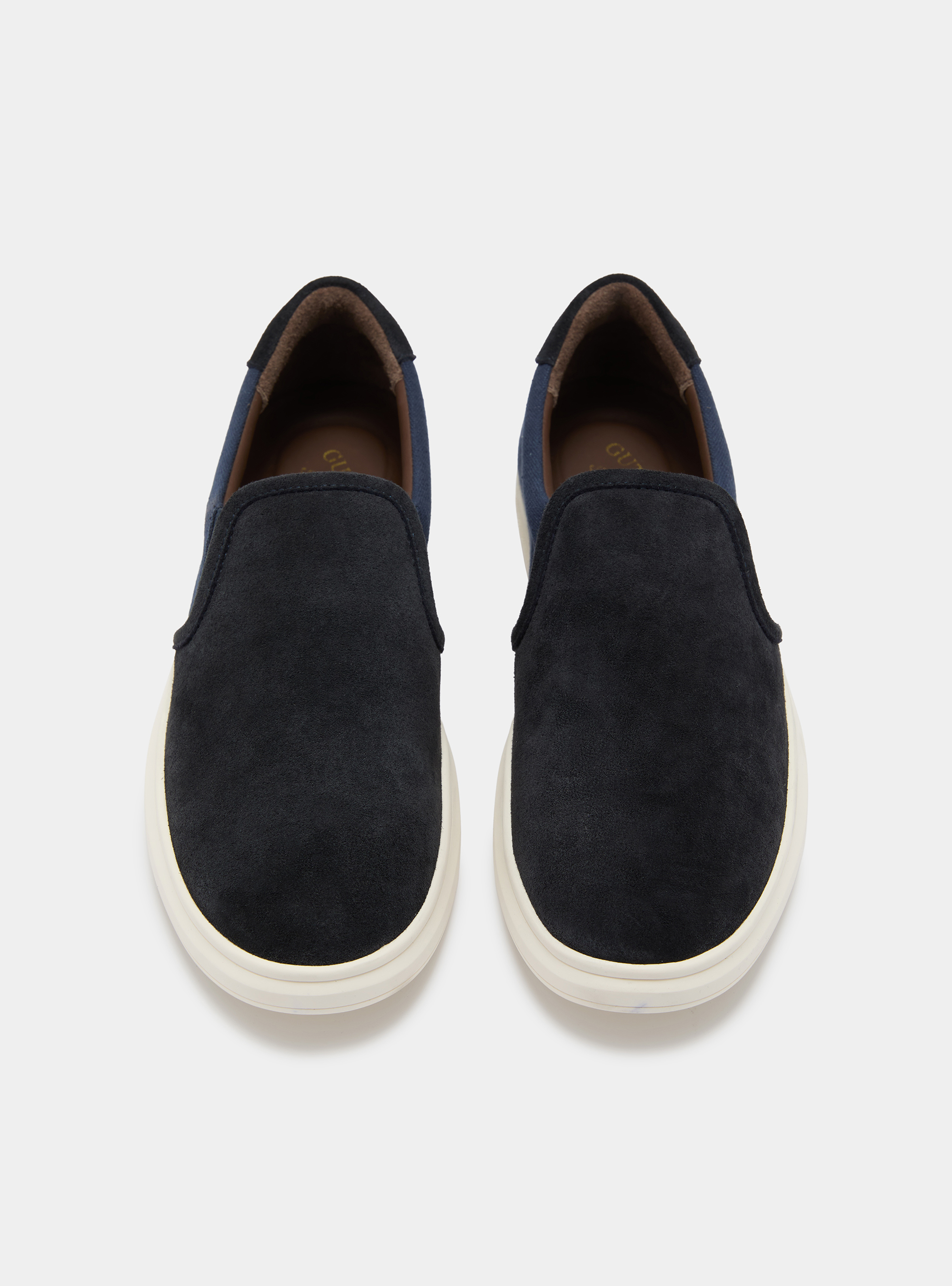 Slip on in suede e canvas, BLU NAVY