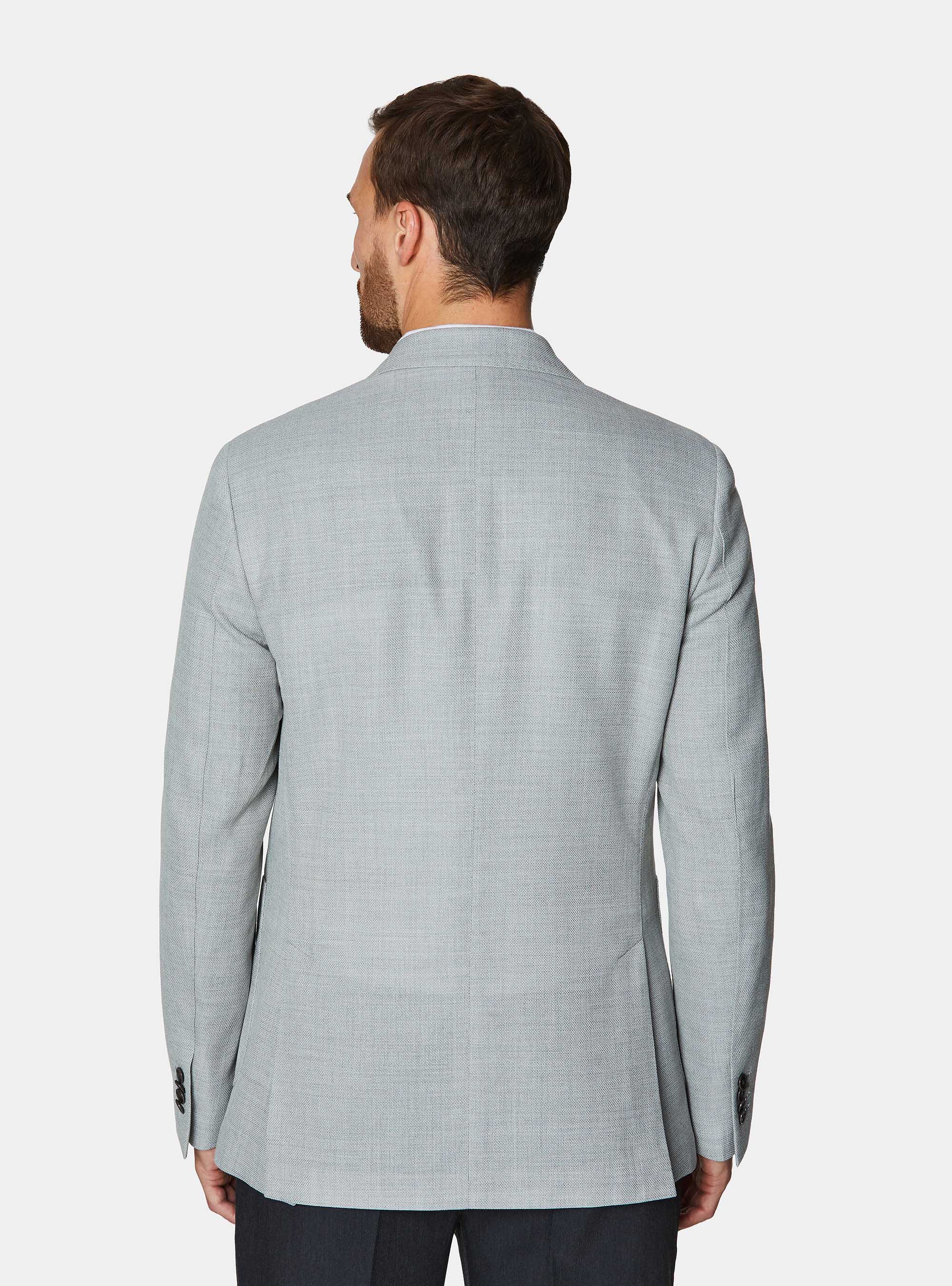 Giacca hopsack in pura lana, GRIGIO CHIARO