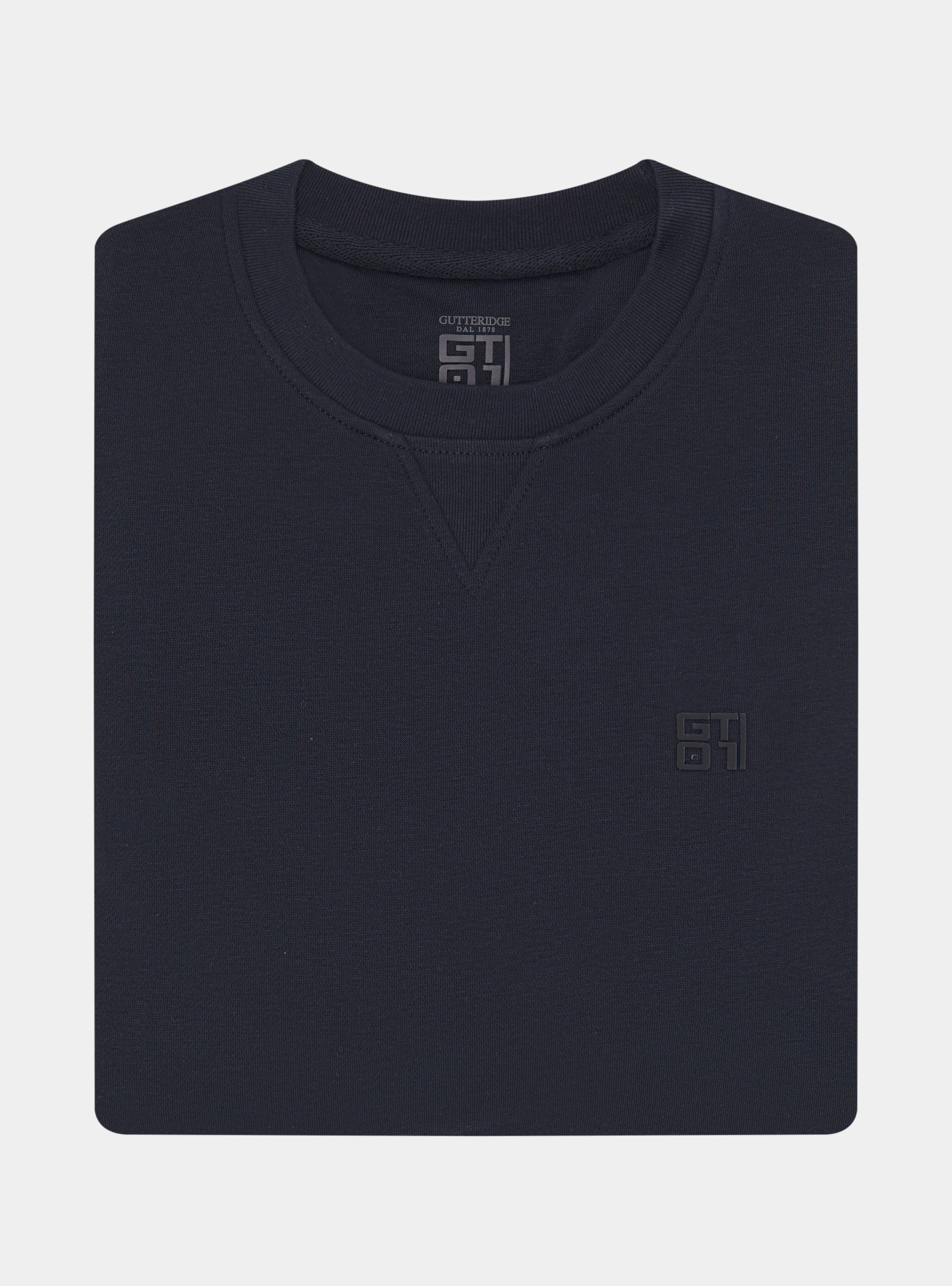 Felpa girocollo con logo gommato GT01, BLU NAVY