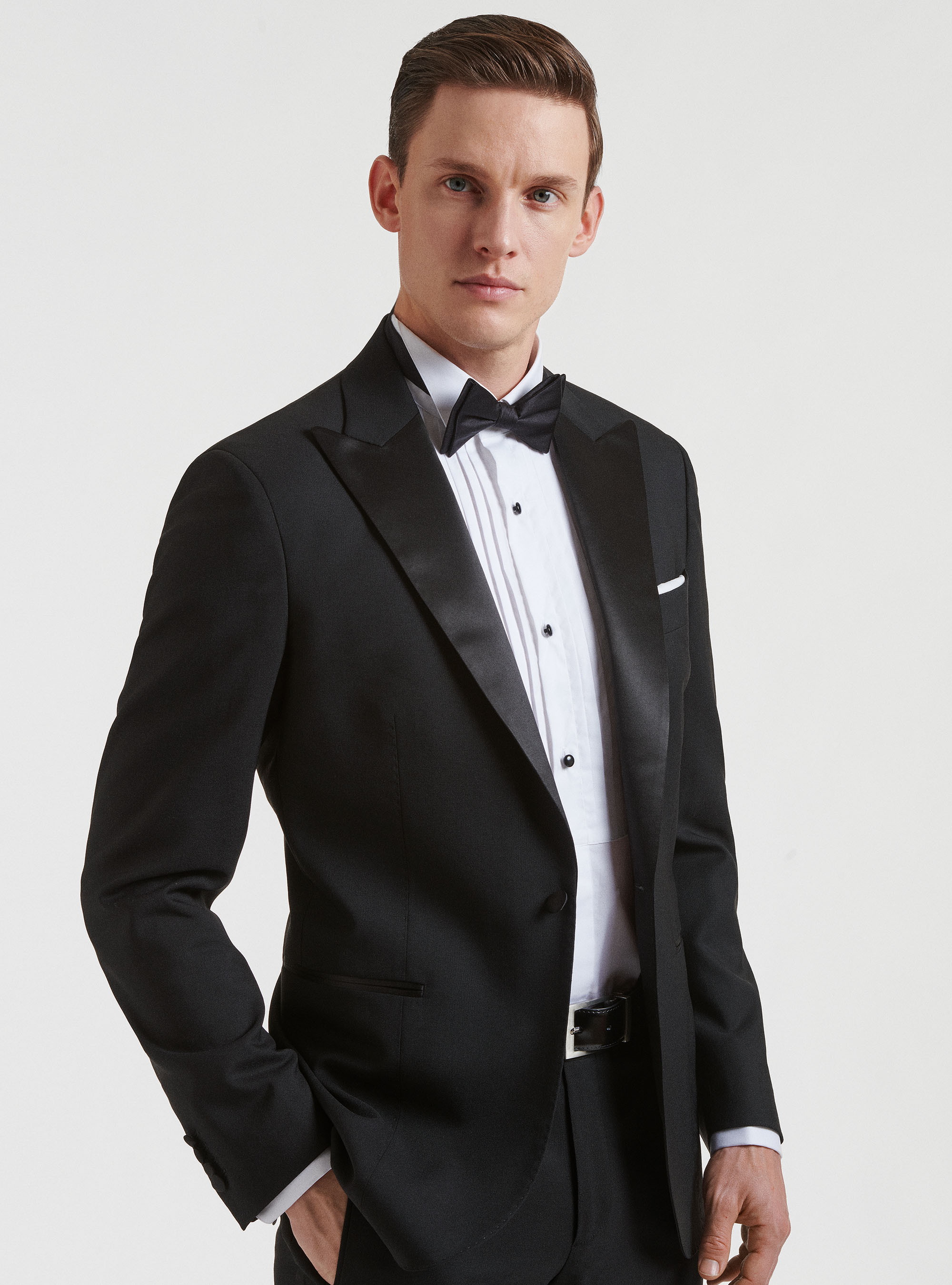 Giacca smoking in pura lana Vitale Barberis Canonico, NERO