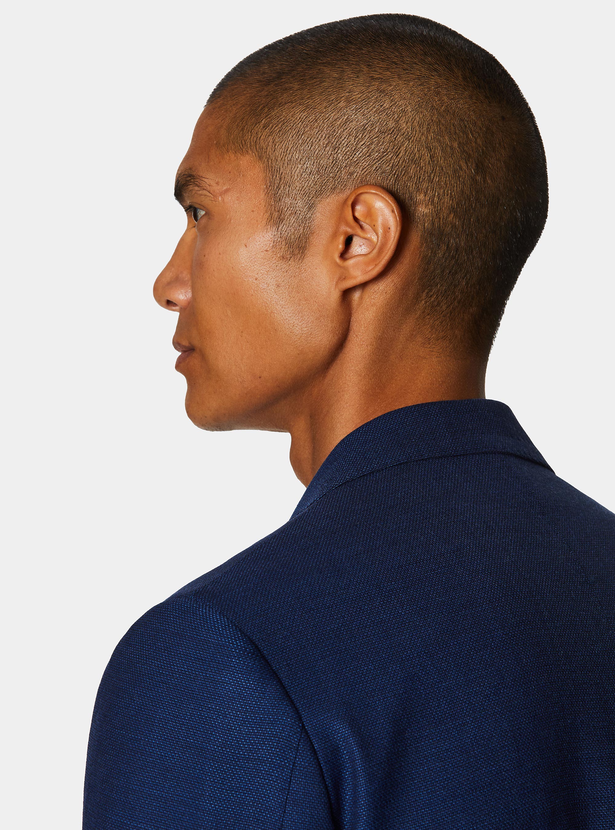 Giacca hopsack in pura lana, BLU