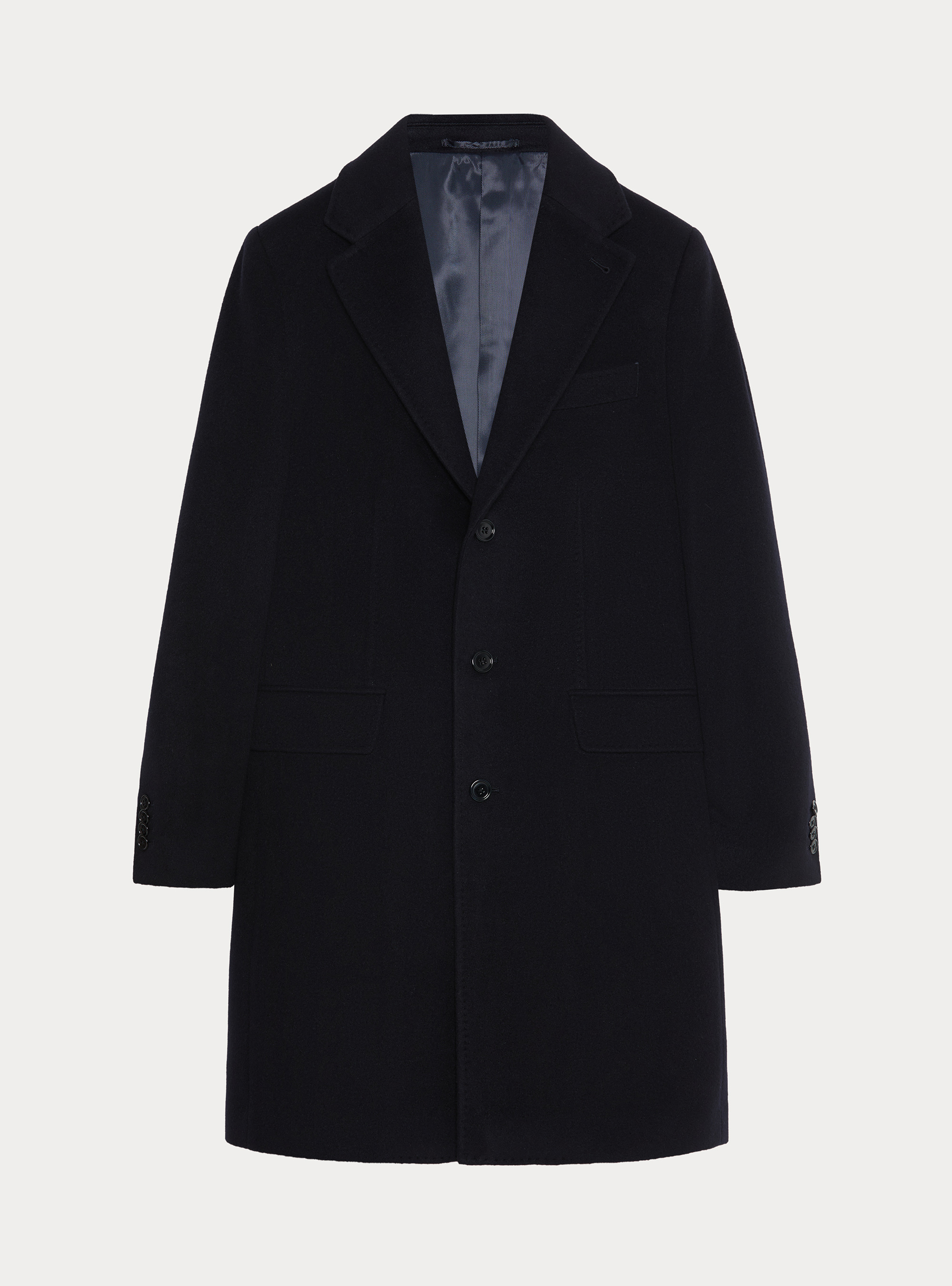 Cappotto monopetto in cashmere, BLU NAVY