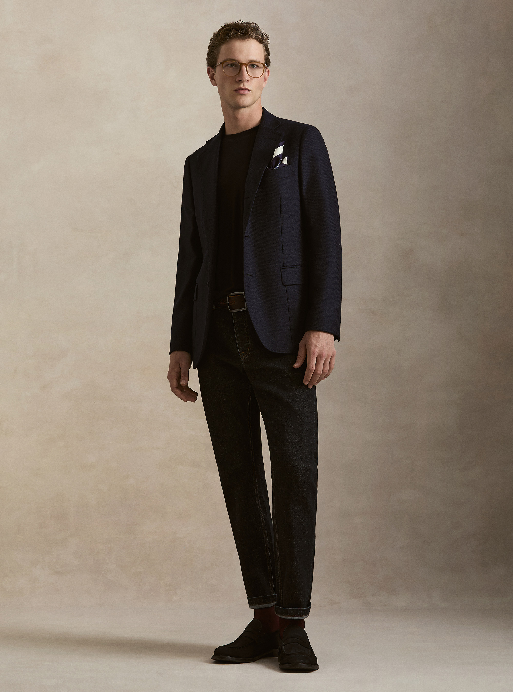 Giacca in lana cashmere Lanificio di Pray, BLU NAVY