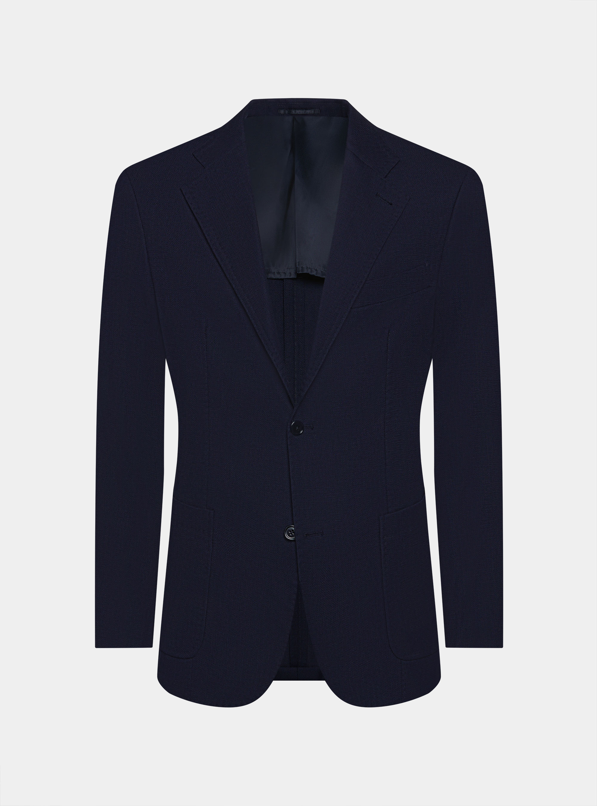 Giacca in pura lana micro texture, BLU NAVY