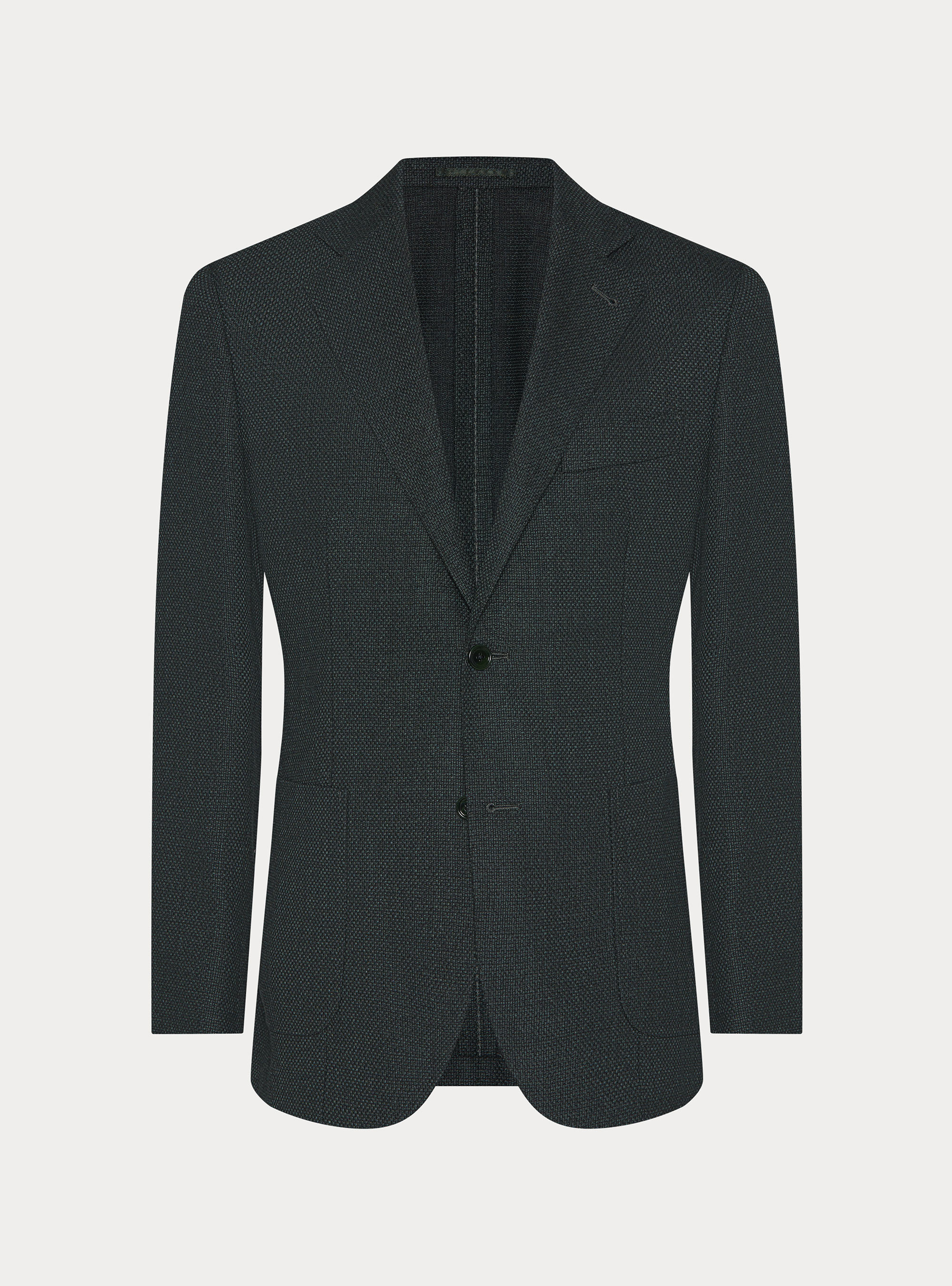 Giacca in lana hopsack, VERDE