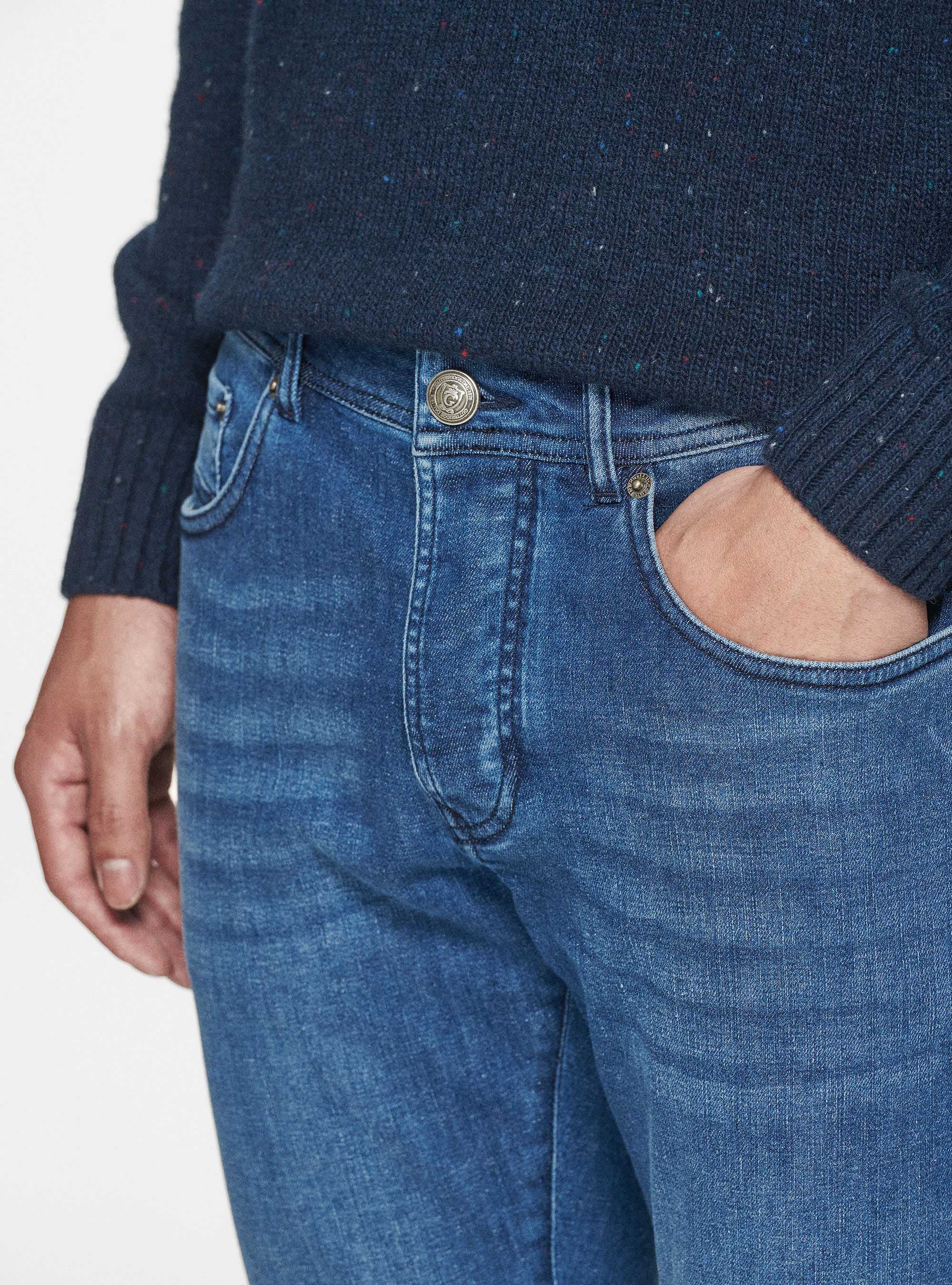 Jeans tinto in filo, BLU