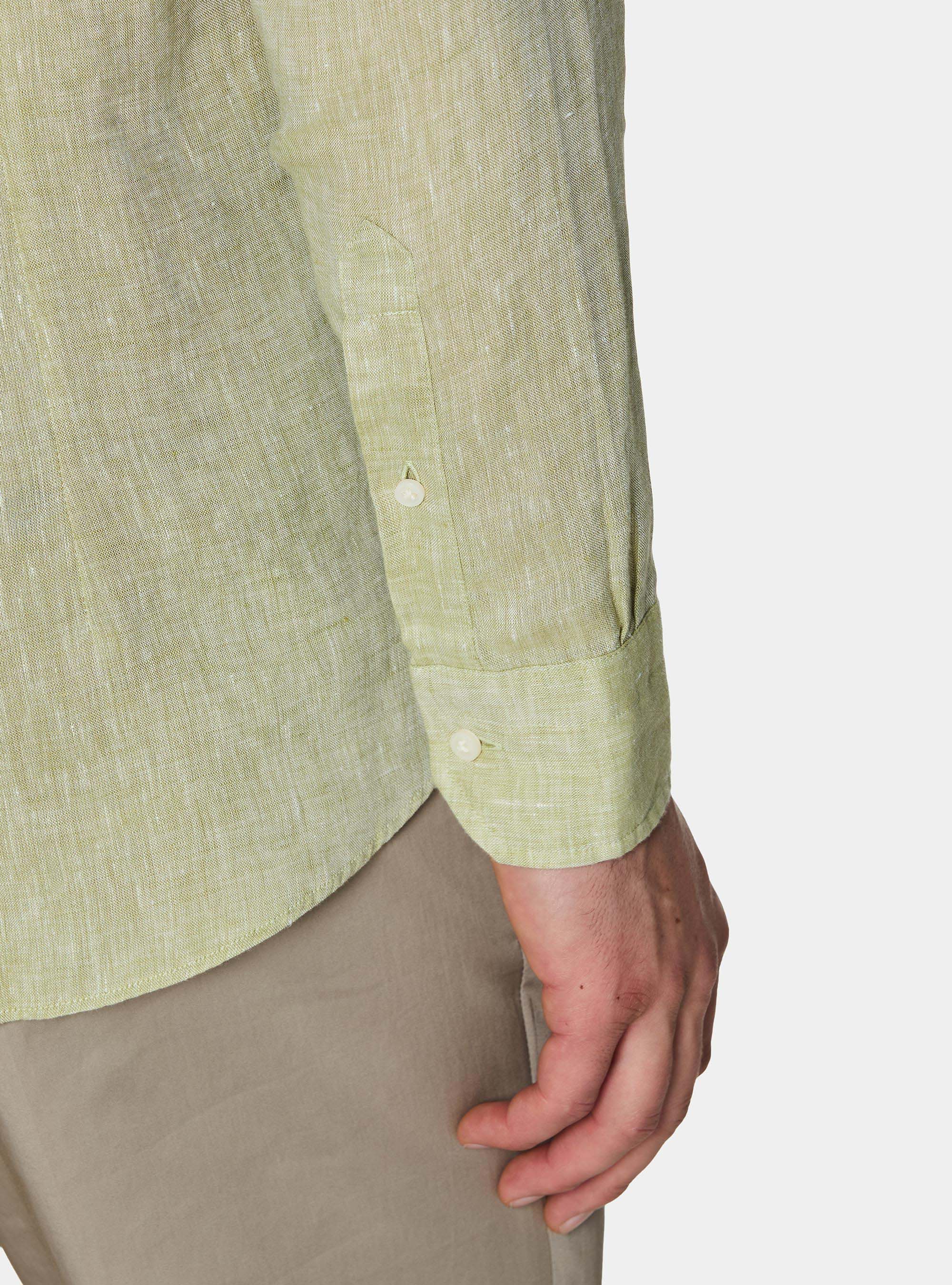 Camicia in puro lino, VERDE PISTACCHIO 0616C