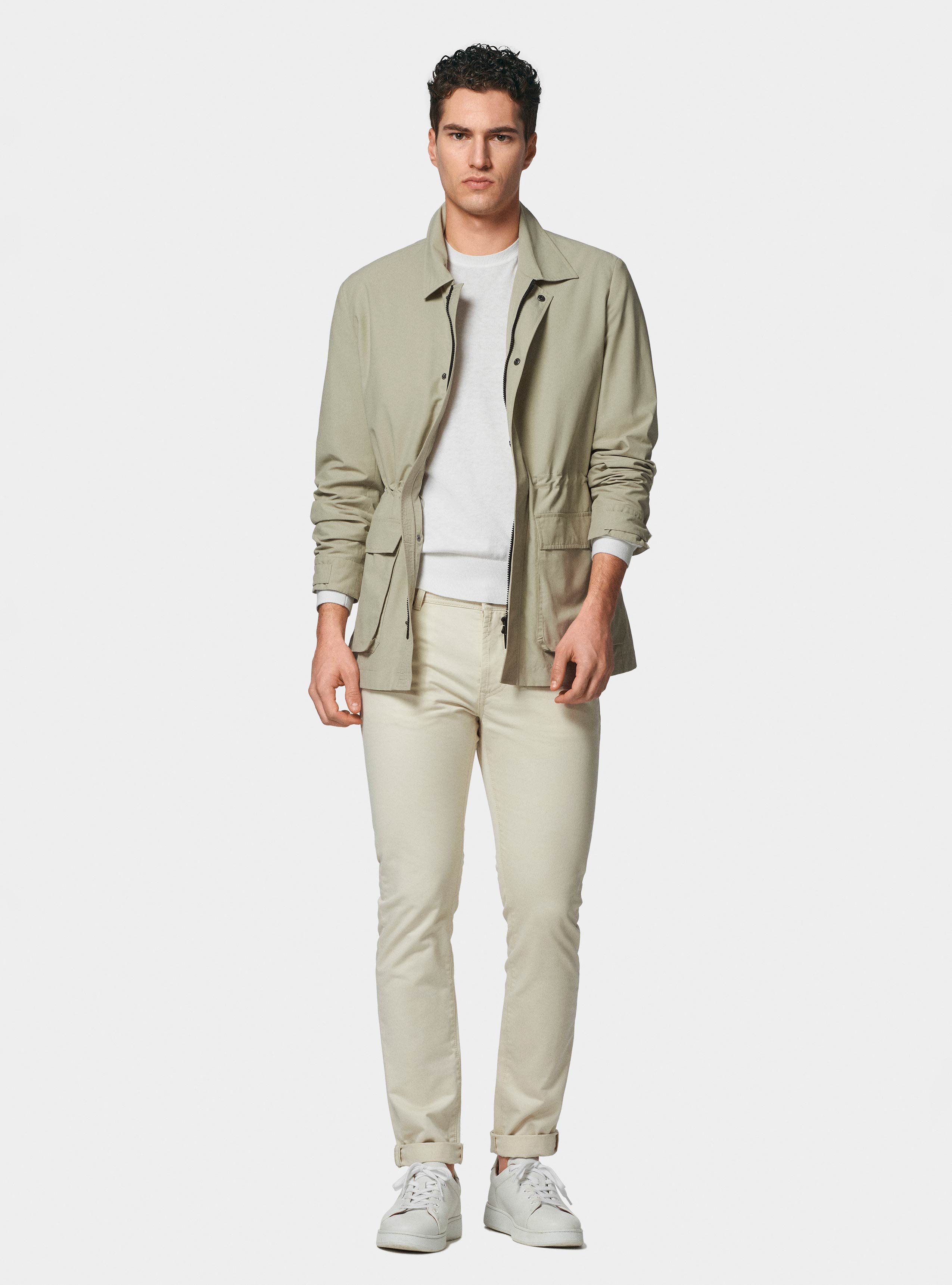 Field jacket in misto cotone nylon, SABBIA