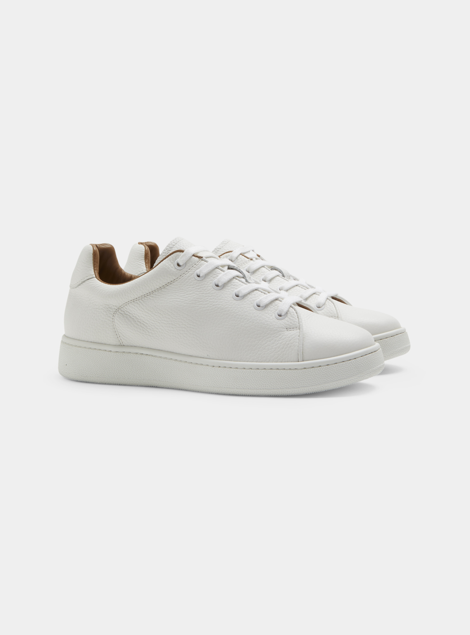 Sneakers in pelle martellata, BIANCO