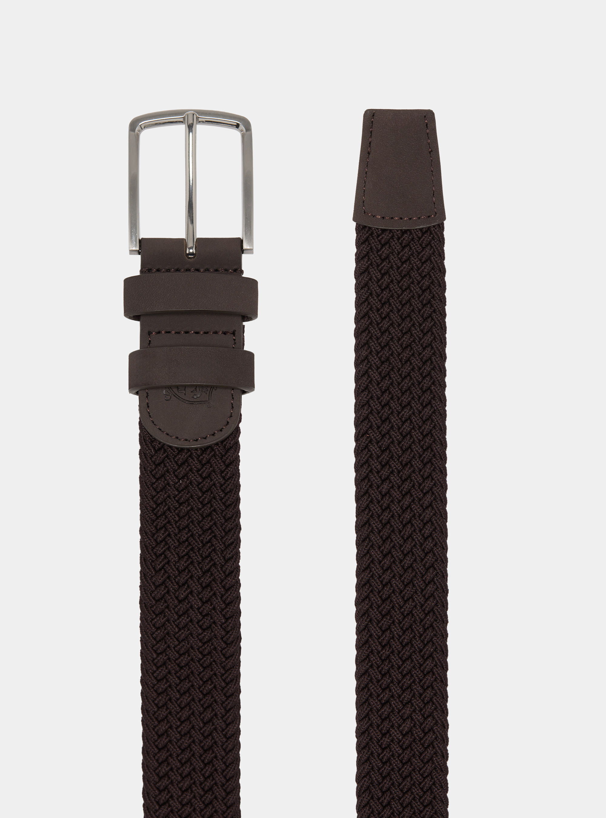 Cintura elastica intrecciata, MARRONE